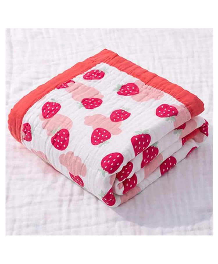 Honor Your Home Baby Super Soft Absorbent Muslin 6 Layer Blanket Strawberry - Red-image-32