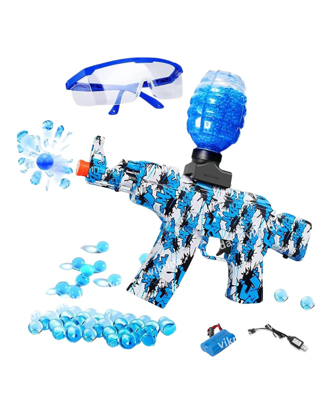 Vikrida Automatic Small Balls Blaster Gun for Adults & Kids Electric High-Speed Shooter with 5000 Soft Balls & 50ft Range Blue-image-14