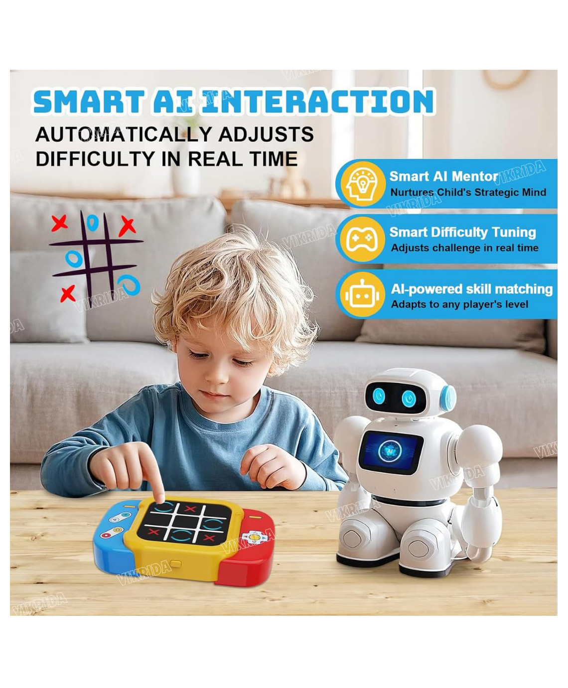 vikrida handheld electronic memory puzzle game portable educational toy for kids & adults travel, road trip & birthday gift