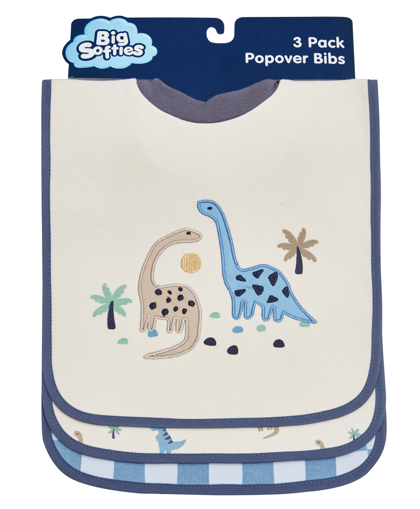 Big Softies 3 Pack Popover Bibs - Dino-picture-40