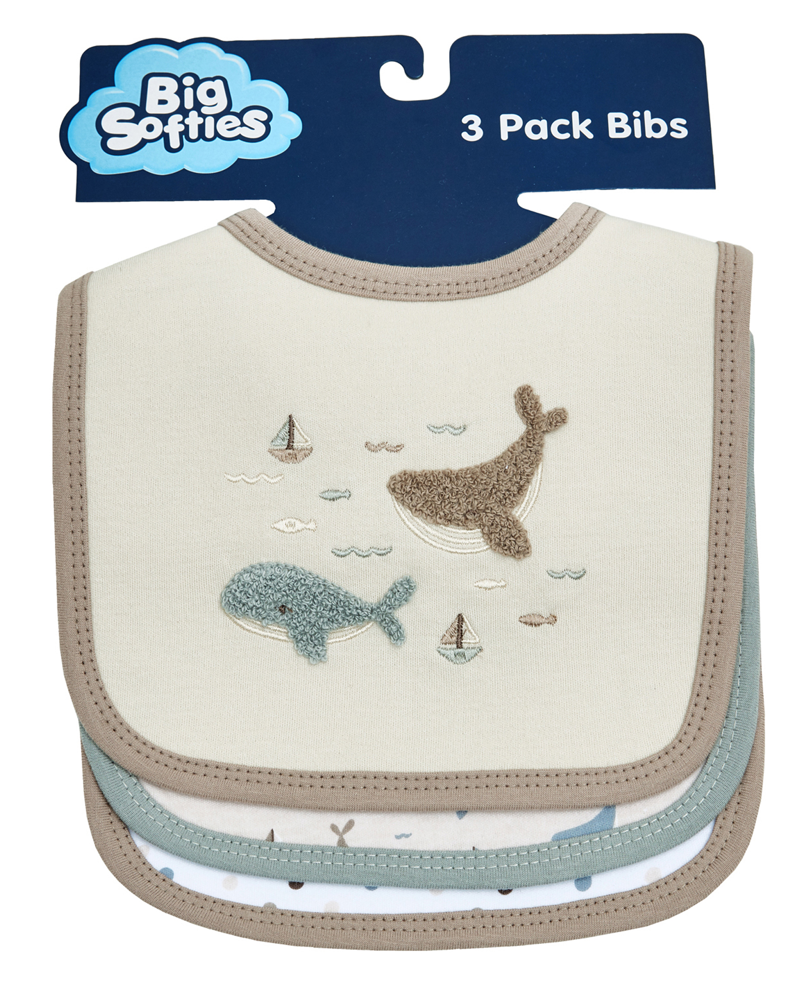 Big Softies 3 Pack Newborn Bibs - Whale-picture-42