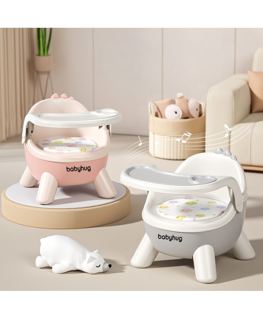 Babyhug 2 in 1 Multipurpose Kids Chair & Meal Chair with Detachable Tray - Pink| BPA-Free| Toddler Chair with Cushioned Seat| High Backrest & Stable Legs