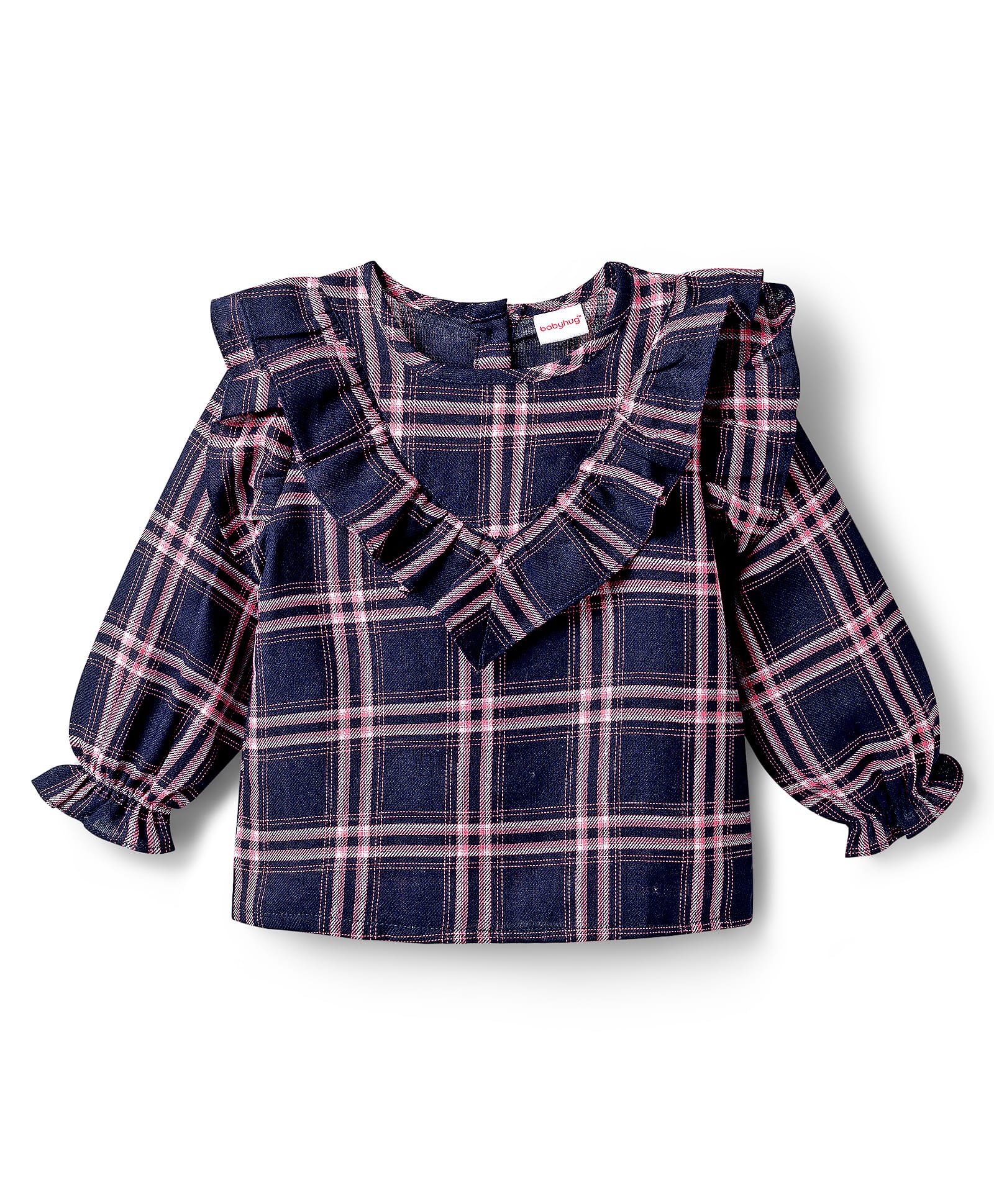 Babyhug Cotton Woven Full Sleeves Checks Top - Multicolor-image-32