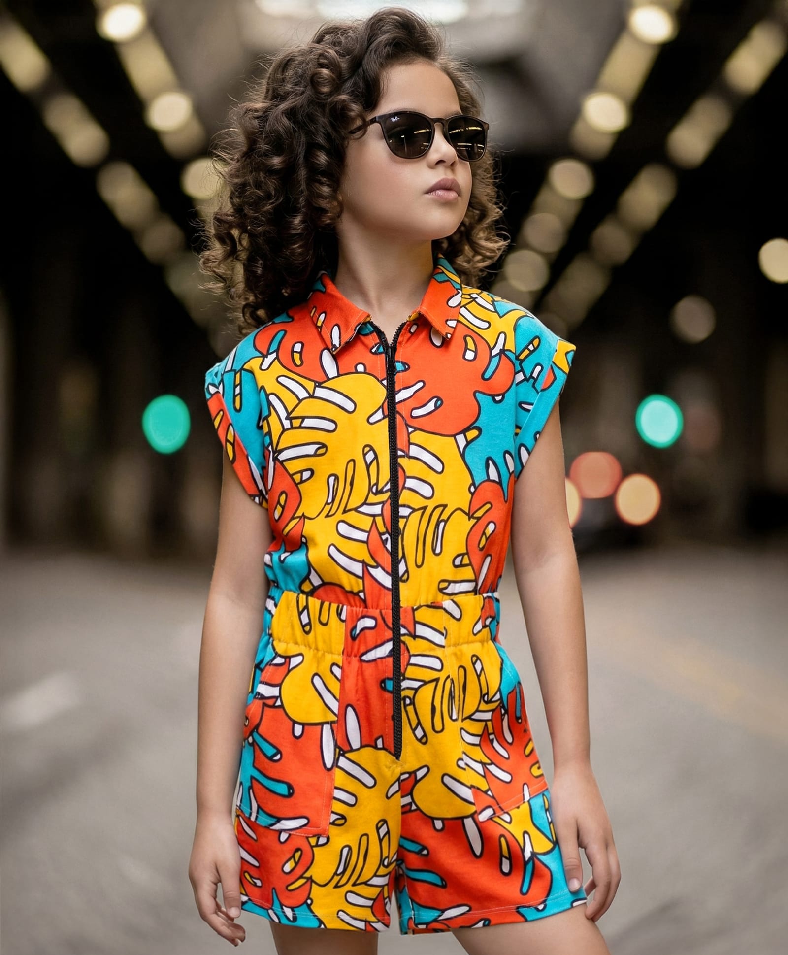 Ollington St. Cotton Knit Printed Half Sleeves Jumpsuit -Multicolor-image-19