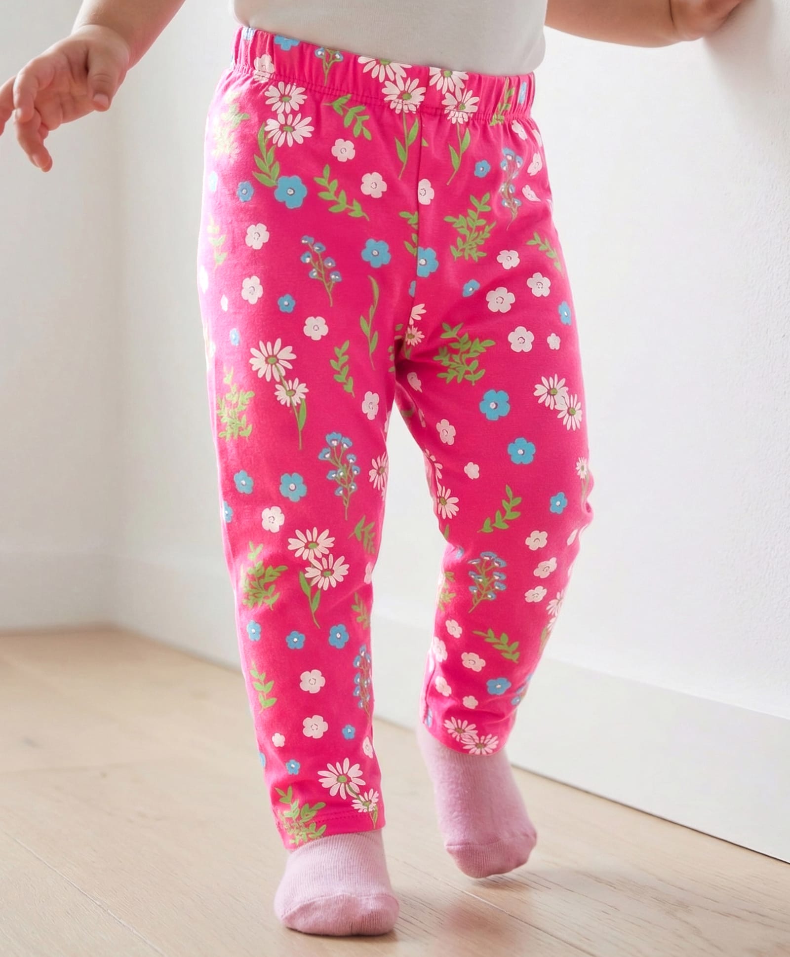 Doodle Poodle Single Jersey Knit Full Length Leggings With Floral Print - Light Pink-picture-24