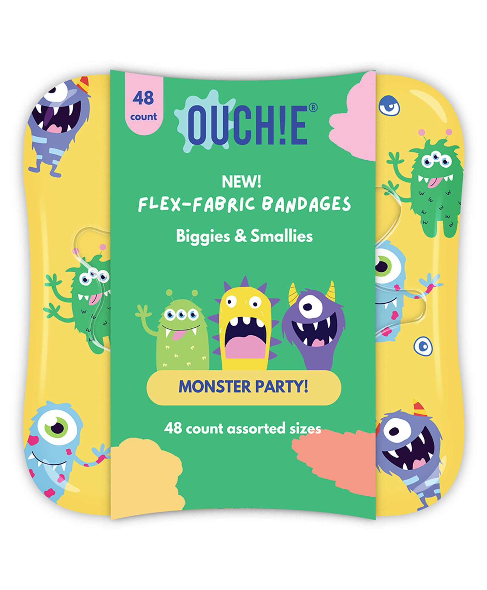 Ouchie Flex-Fabric Bandages, Assorted Sizes, Reusable Tin Box - 48 Count-image-39