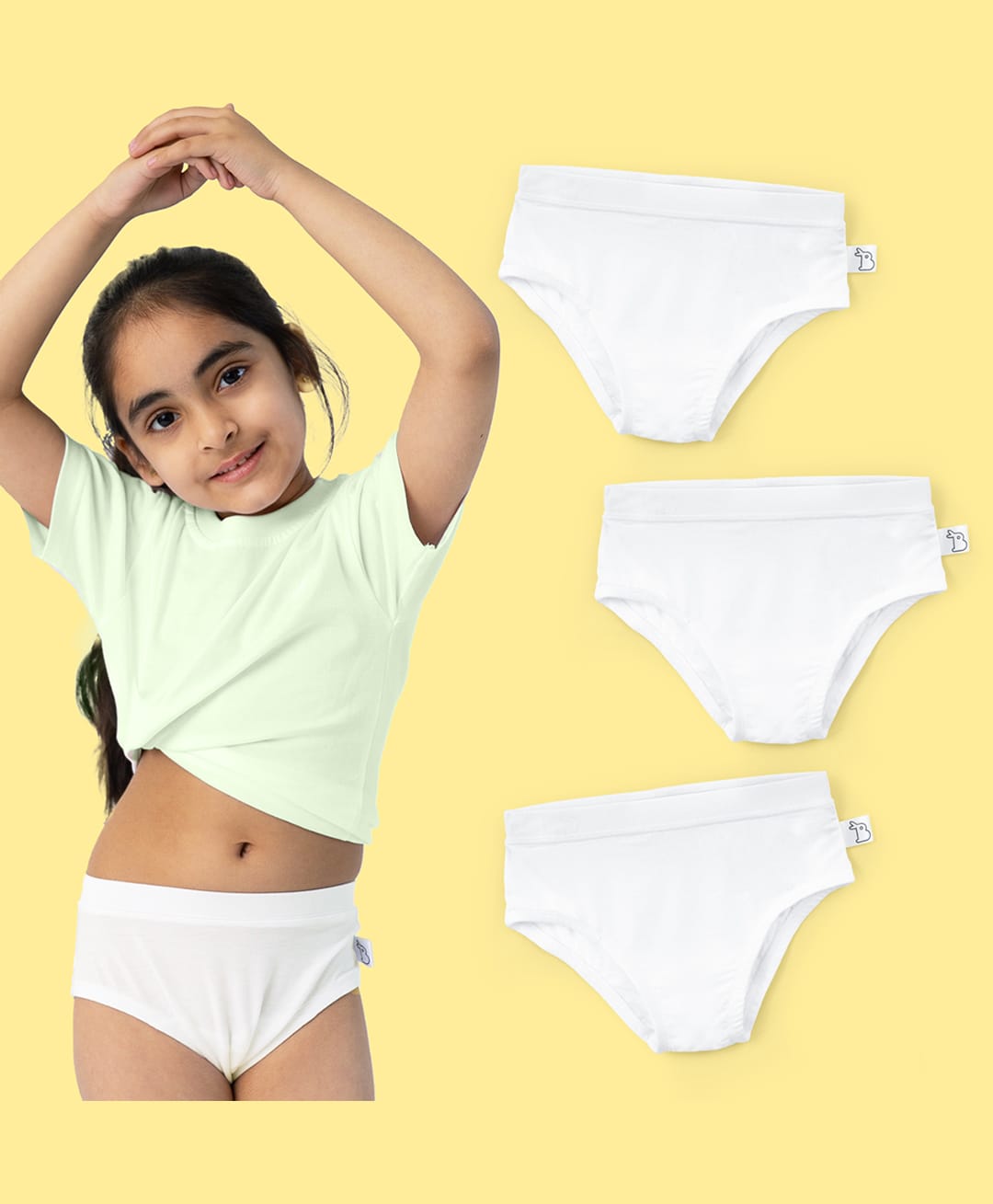SuperBottoms Bamboo Knit Pack Of 3 Solid Panties - White-picture-19