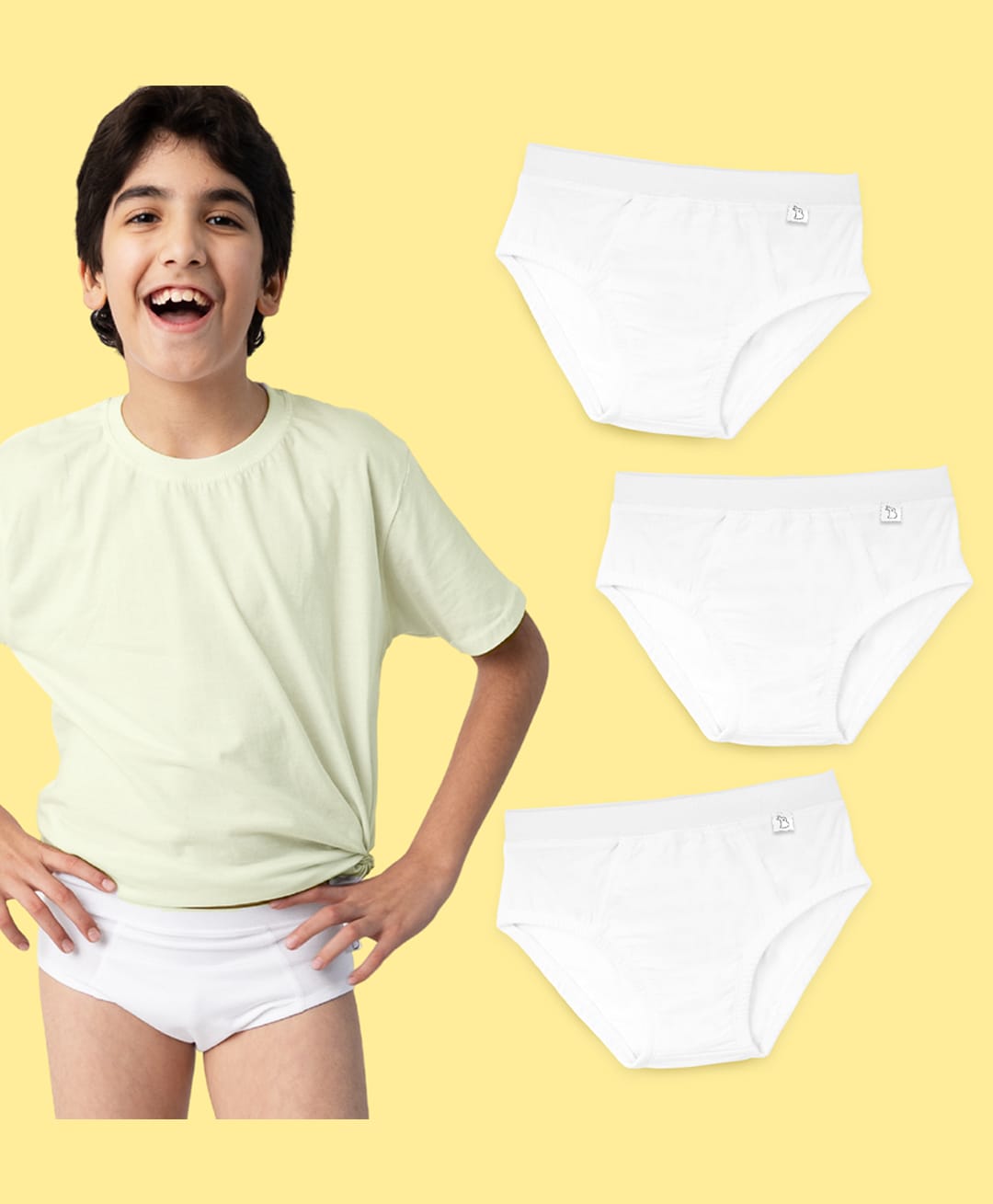 SuperBottoms Bamboo Knit Pack Of 3 Solid Briefs - White-picture-19