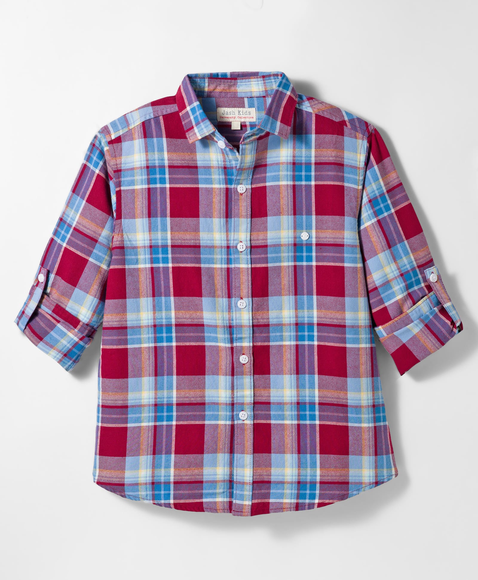 JASH KIDS Cotton Woven Full Sleeves Checks Shirt - Maroon-picture-43