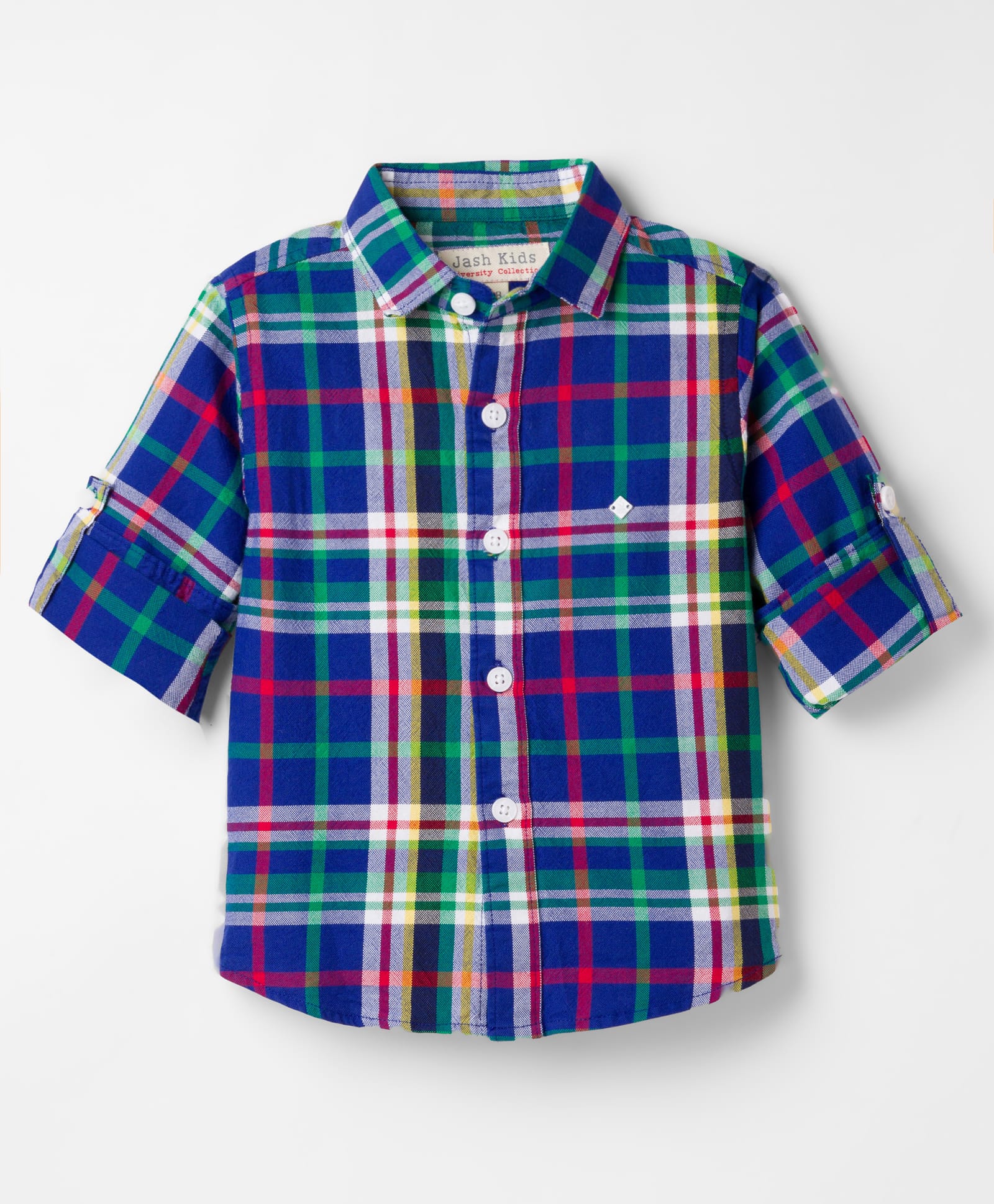 JASH KIDS Cotton Woven Full Sleeves Checks Shirt - Blue-image-29