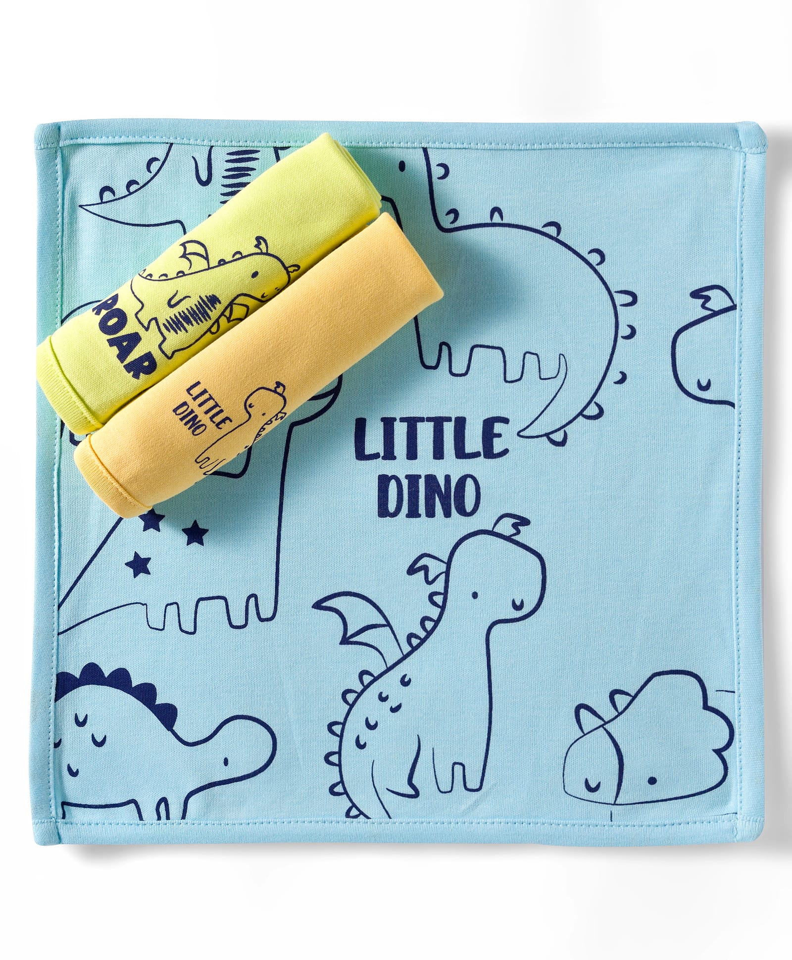 Doodle Poodle Interlock Knit Cotton Hand & Face Towels Pack of 3 L 26.5 x B 26 cm - Yellow Blue & Limegreen-image-34