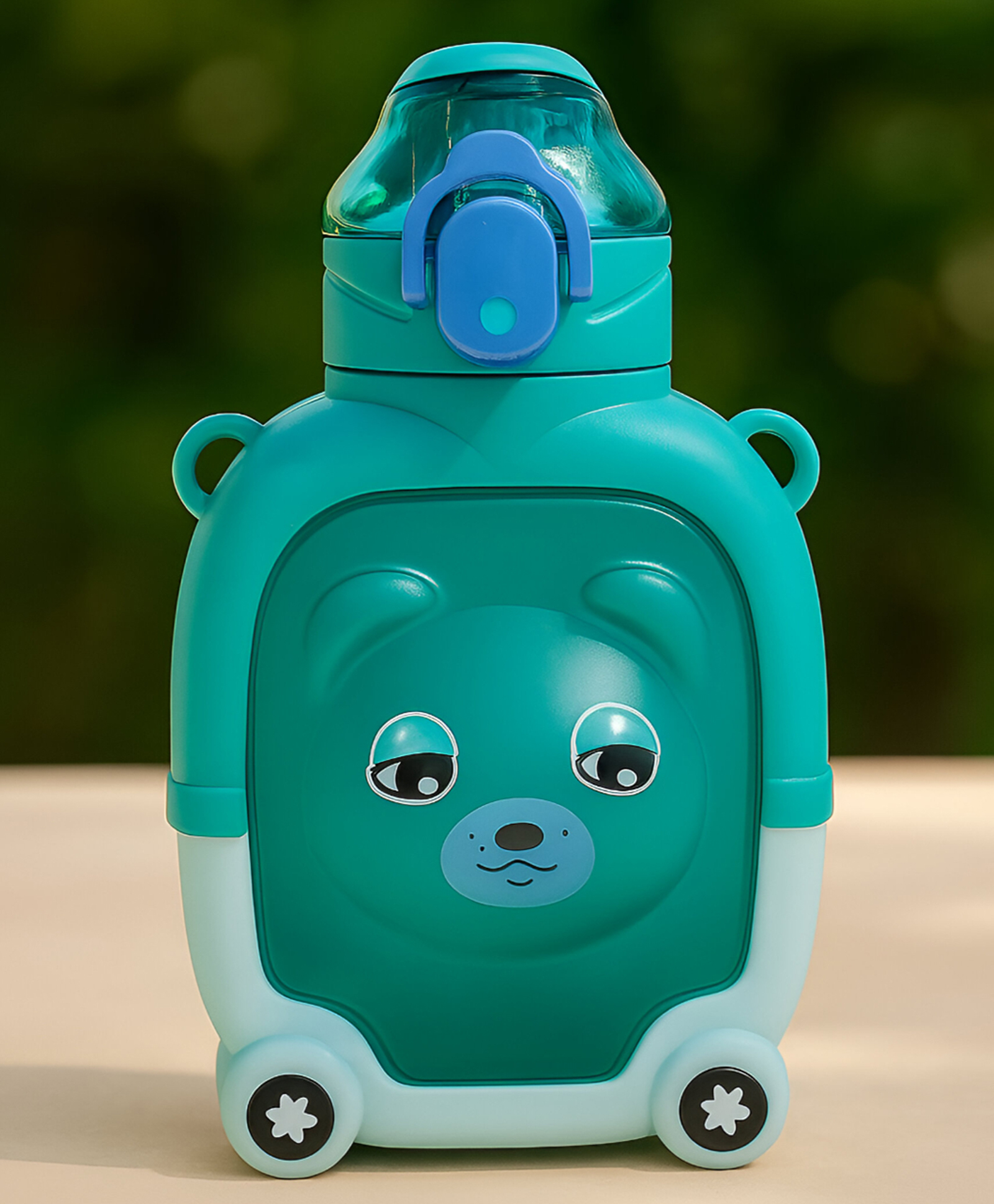SCHOOLISH 2 in 1 Cute Bear Shaped 960ML Water Bottle with Straw & Strap, Cup Double Drinking Water Bottles for Kids - PACK OF 1 - COLOR MAY VARY-image-17