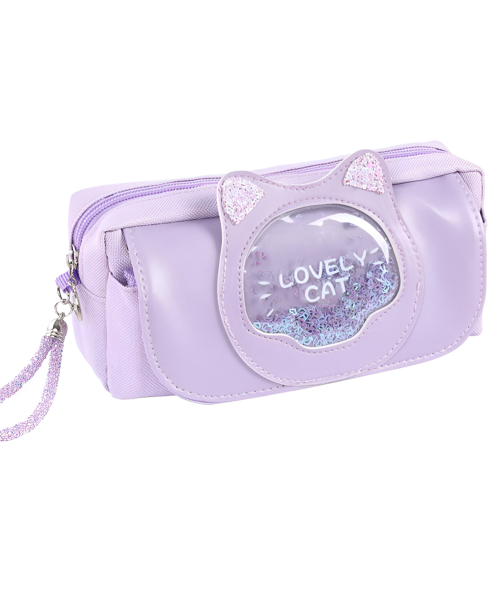 SCHOOLISH Canvas Pencil Bag Colourful Large Storage Pencil Case Pen Bag with Zipper - PACK OF 1 - COLOR PURPLE-image-23