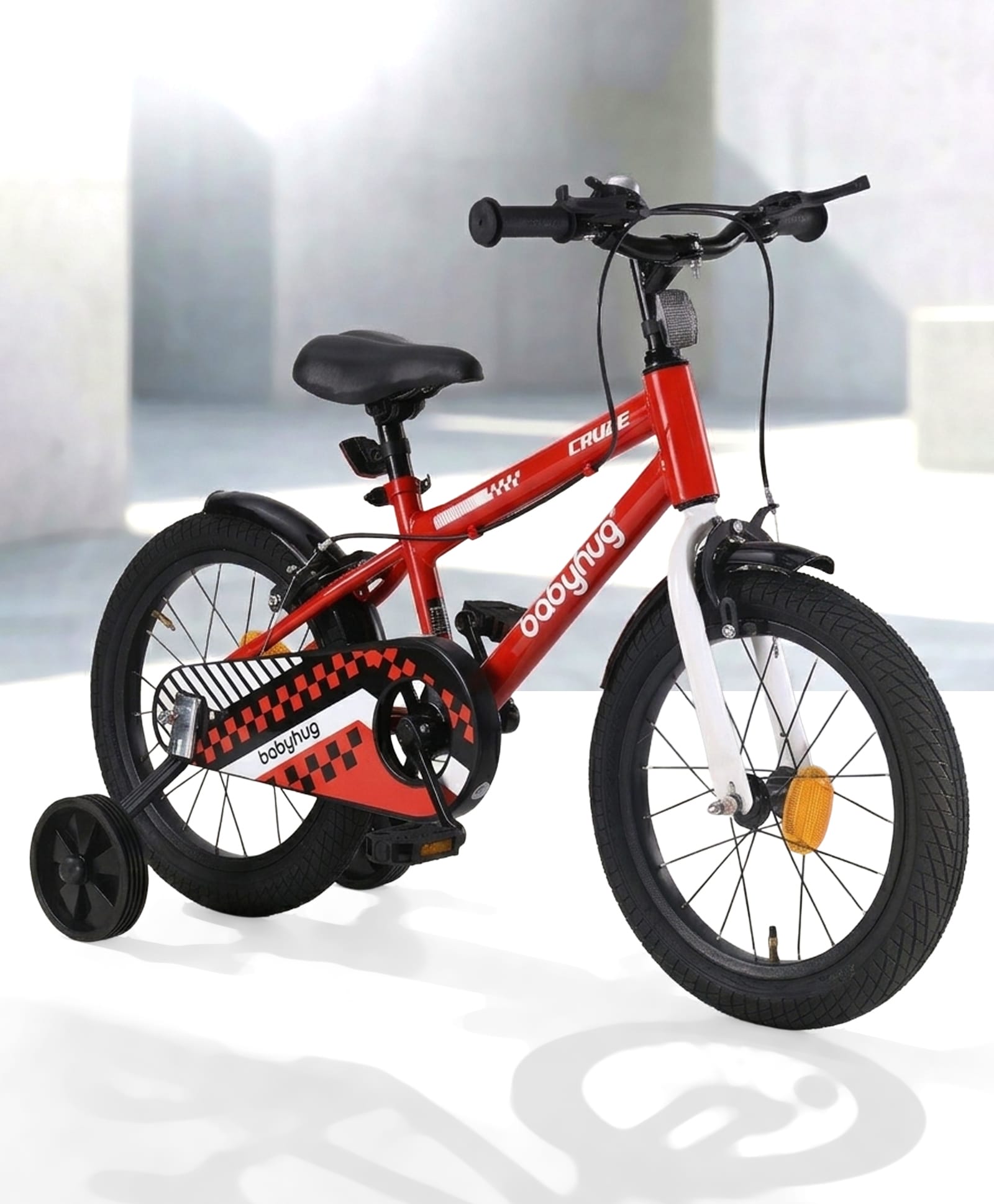 Babyhug Cruise Bicycle for Kids Cycle for 3 to 7 Years Boys & Girls 16T Inches- Red|90% Pre-Installed|Sturdy Frame| Removable Training Wheels|Durable Brake|Rubber Tyres|Height Adjustable Seat & Handle-image-49