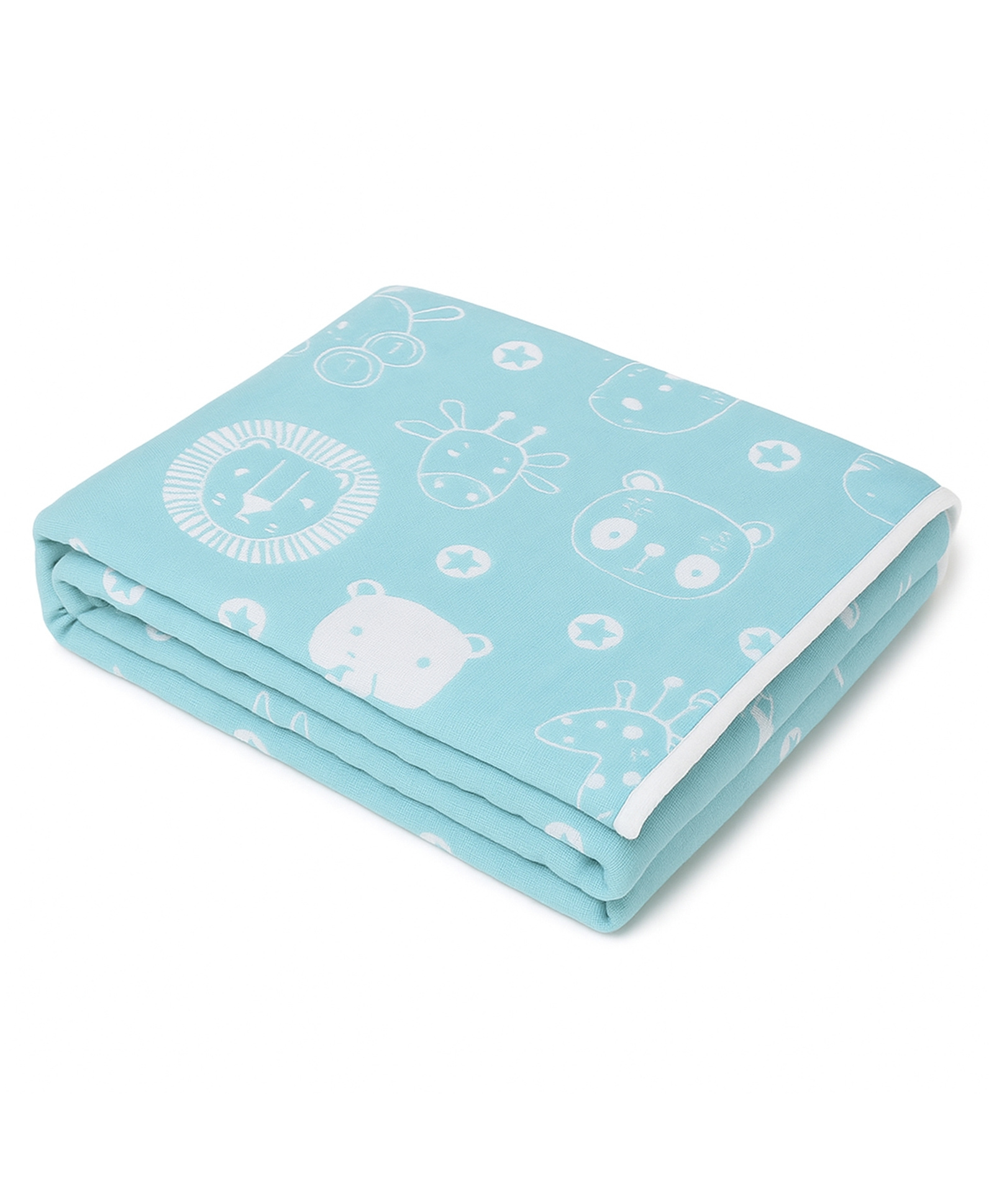 Tidy Sleep Yarn Dyed Blanket Blue Party Animals (140x100 cm)-image-7