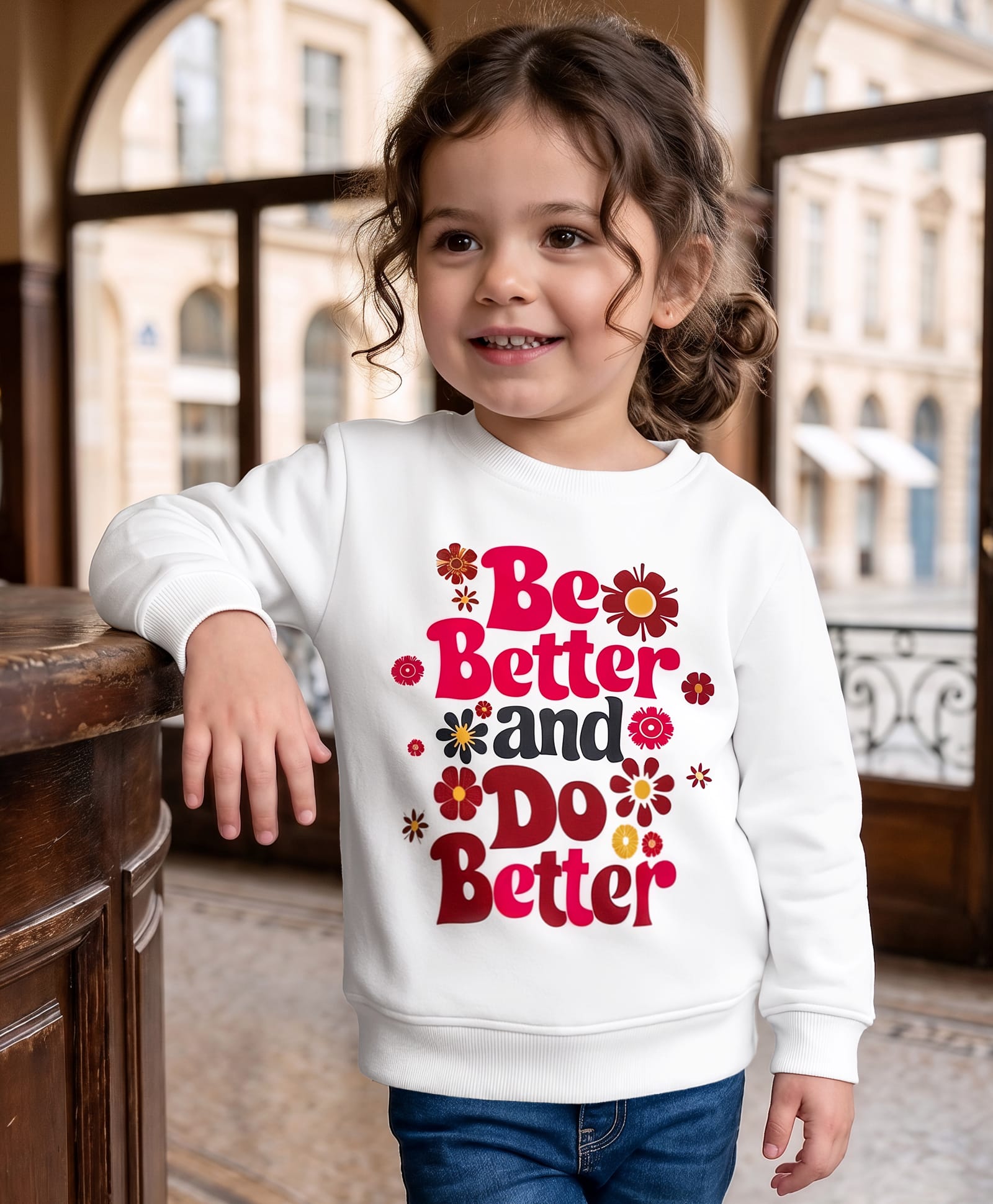 kookie kids india Kookie Kids Single Jersey Knit Full Sleeves T-Shirt With Be Better & Do Better Text Print - White-picture-11
