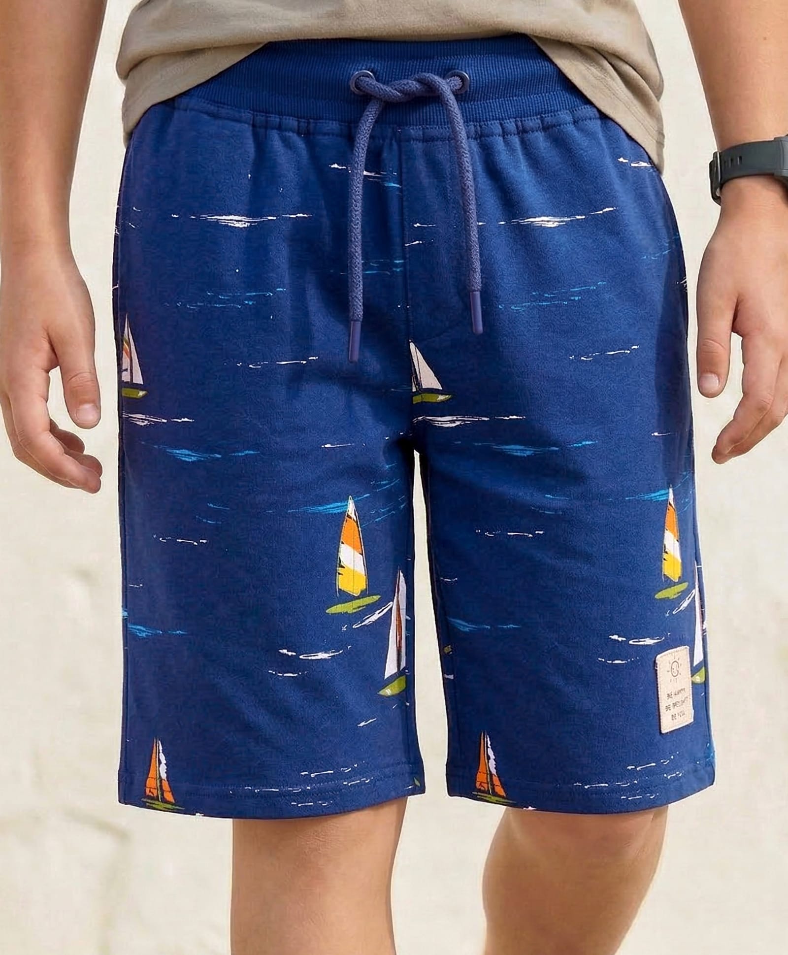 Pine Kids Looper Shorts with Nautical Theme Print - Navy Blue-picture-14