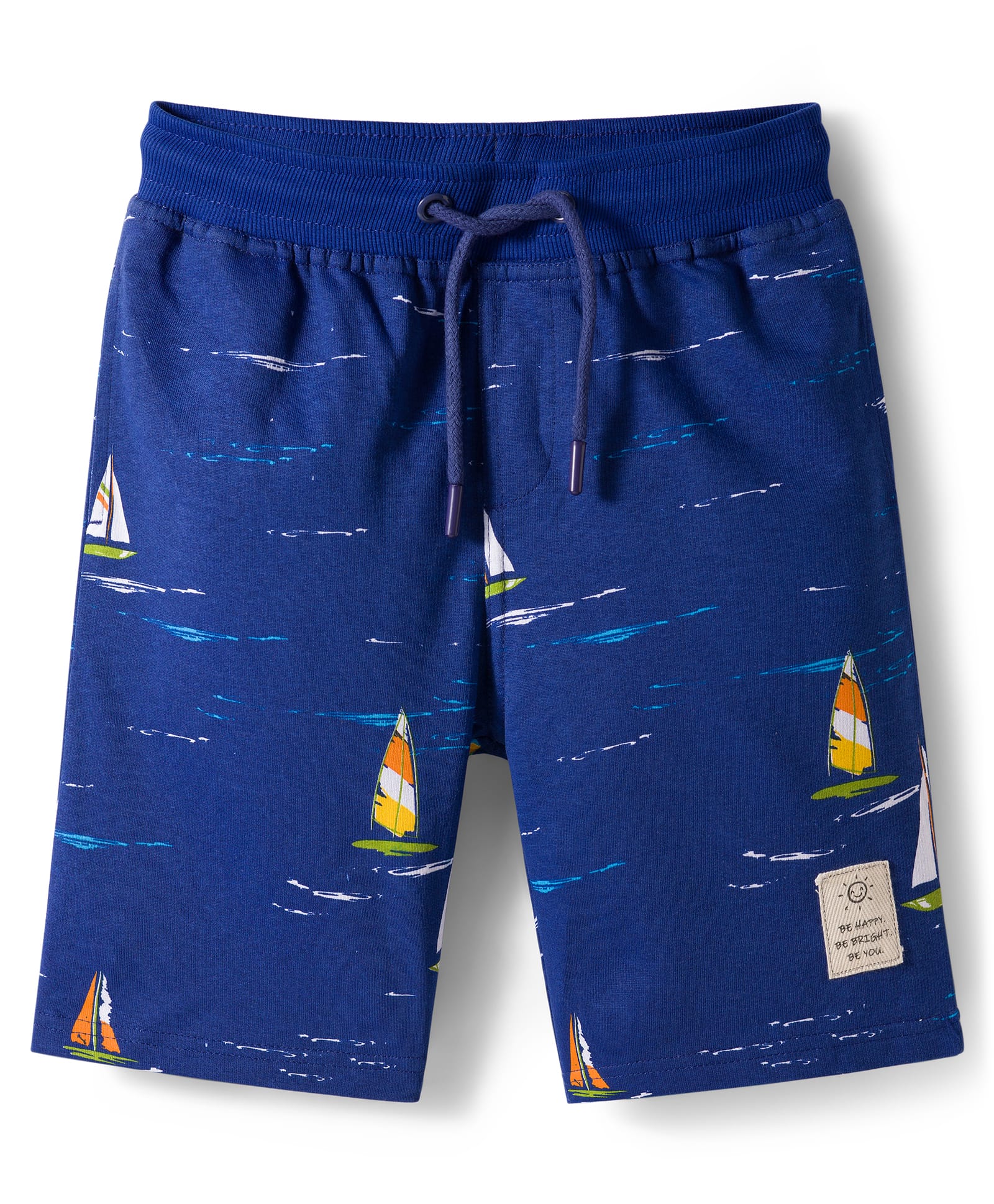 Pine Kids Looper Shorts with Nautical Theme Print - Navy Blue