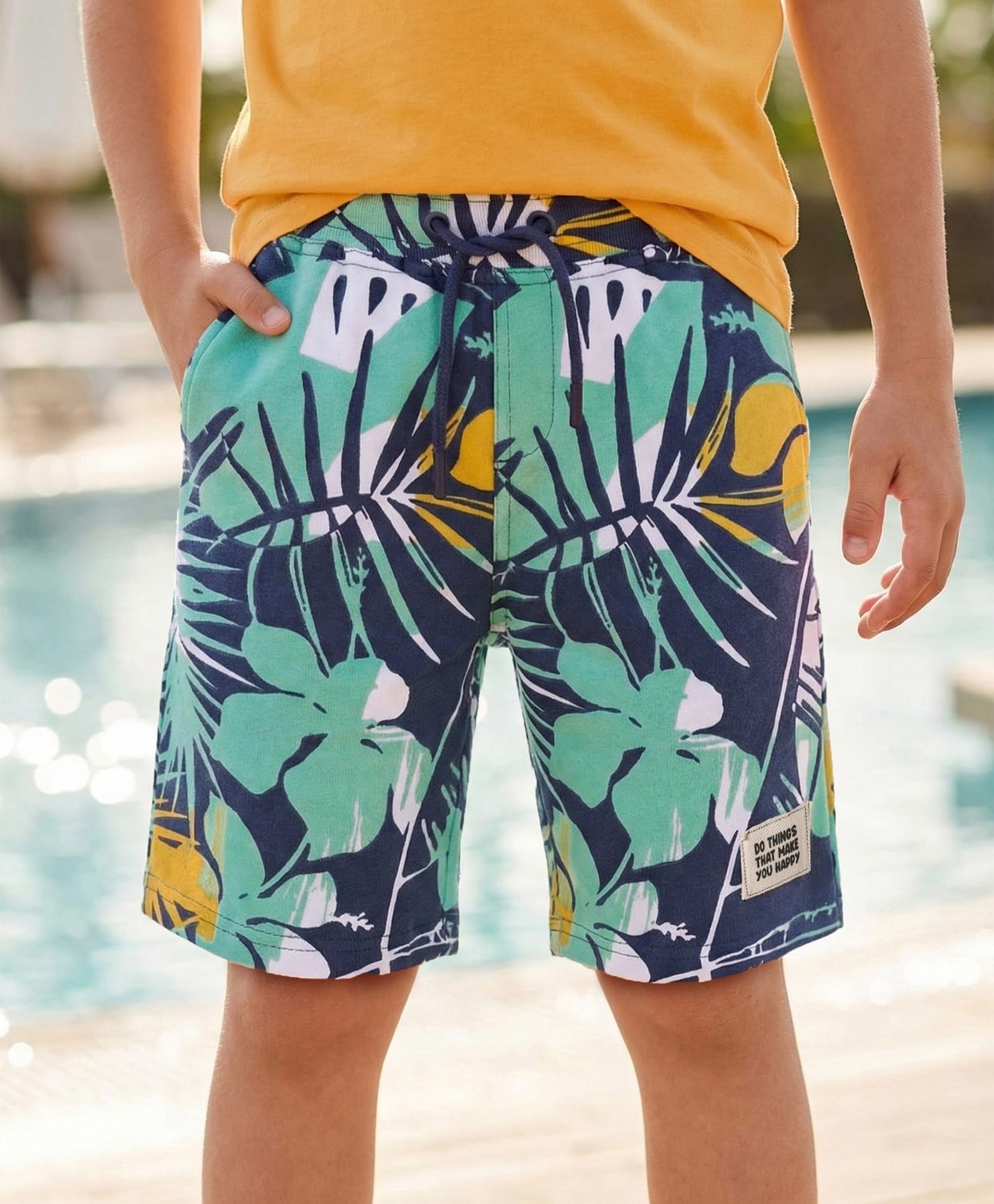 Pine Kids Looper Shorts with Tropical Theme Print - Multicolor-image-15
