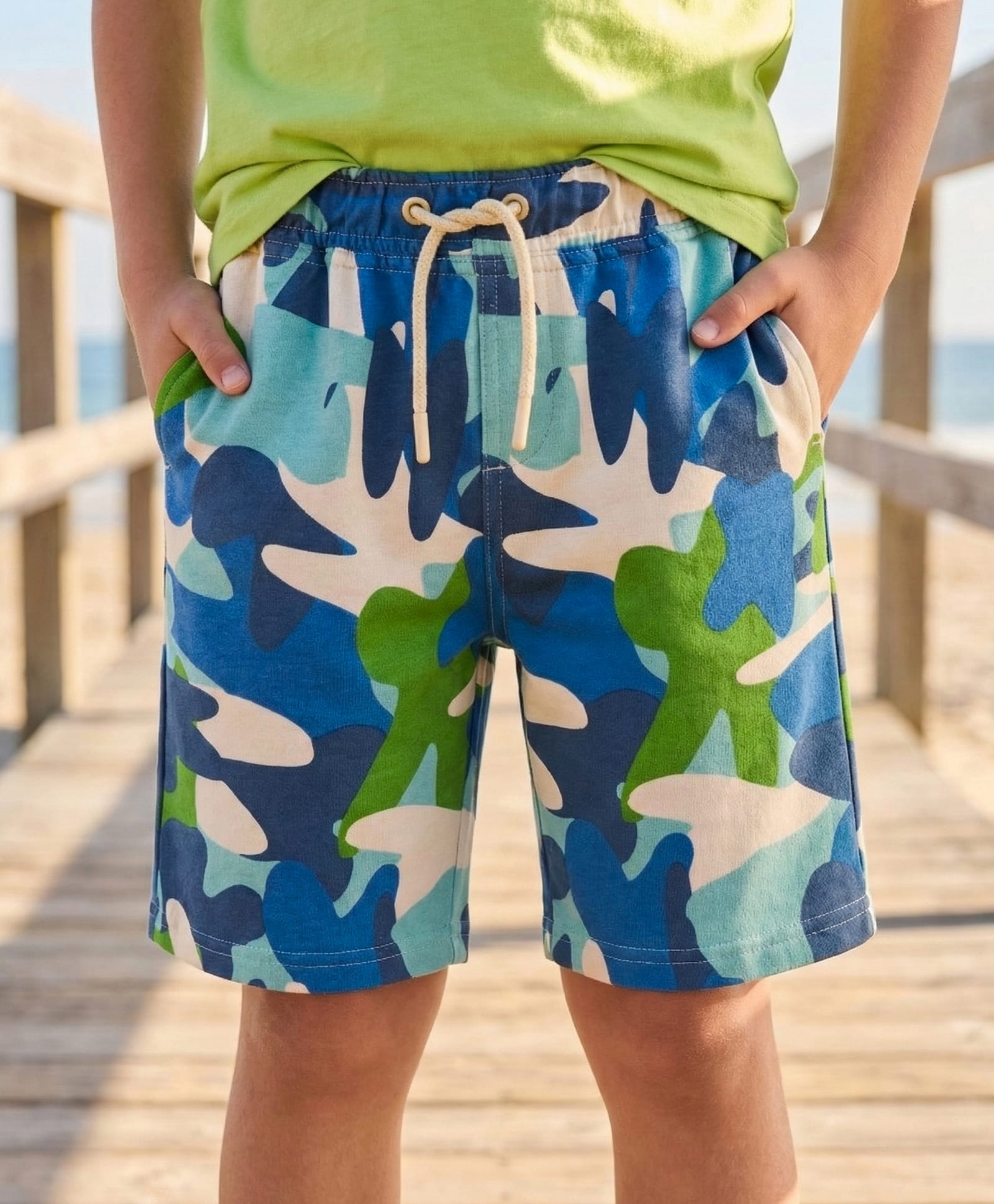 Pine Kids Looper Shorts With Camouflage Print - Multicolor-image-27
