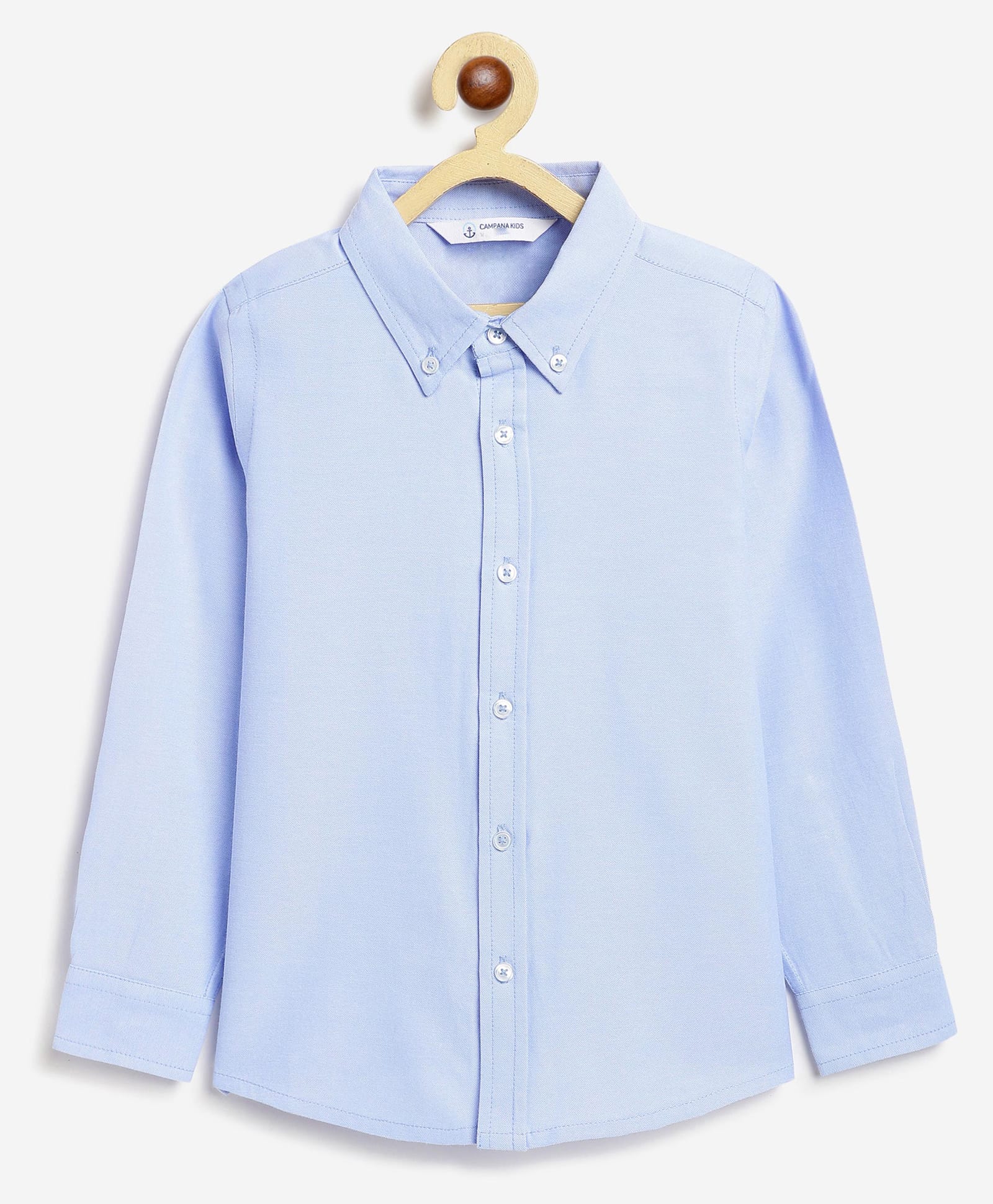 Campana 100% Cotton Woven Full Sleeves Solid Shirt - Light Blue-picture-21