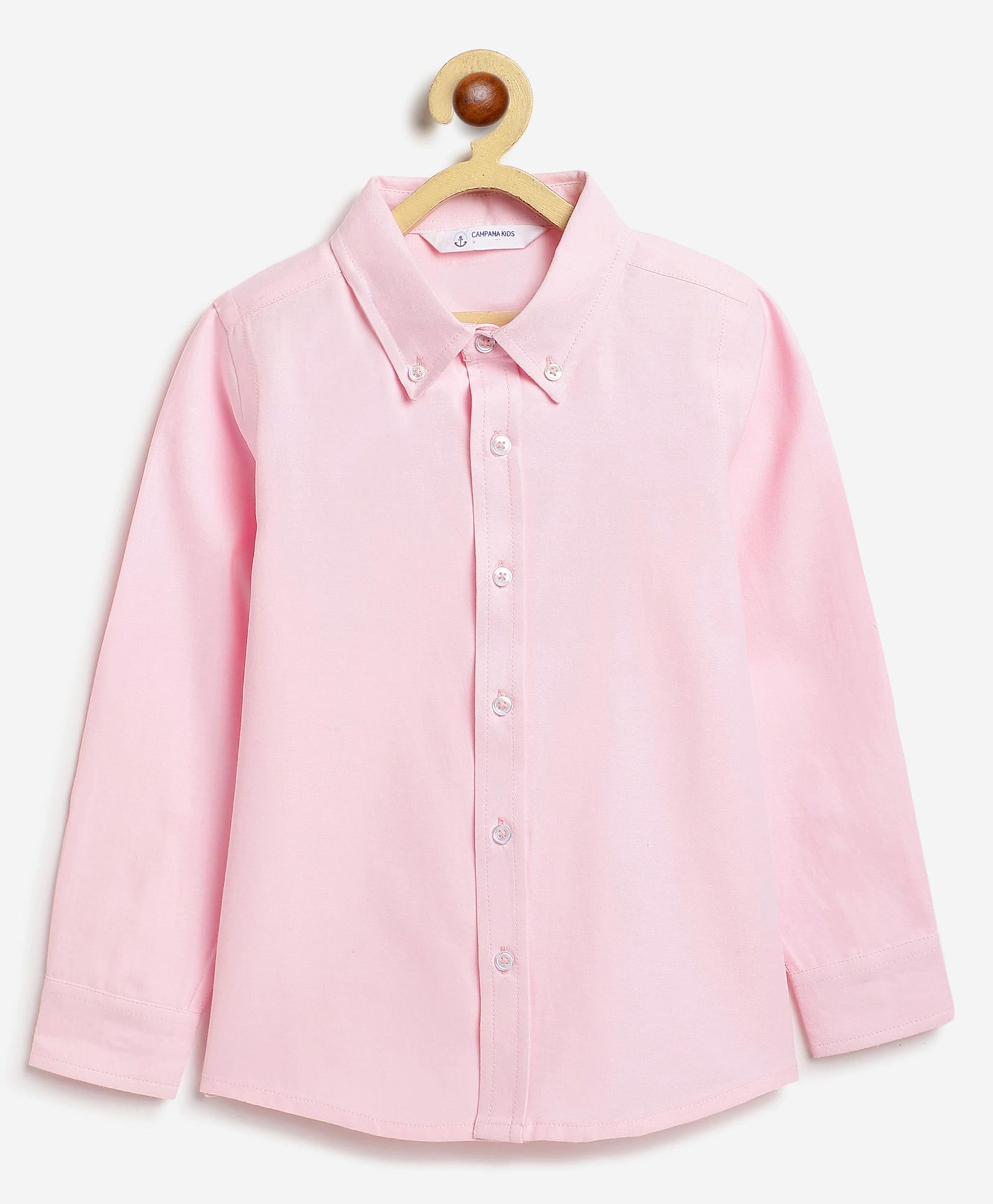Campana 100% Cotton Woven Full Sleeves Solid Shirt - Light Pink-picture-22