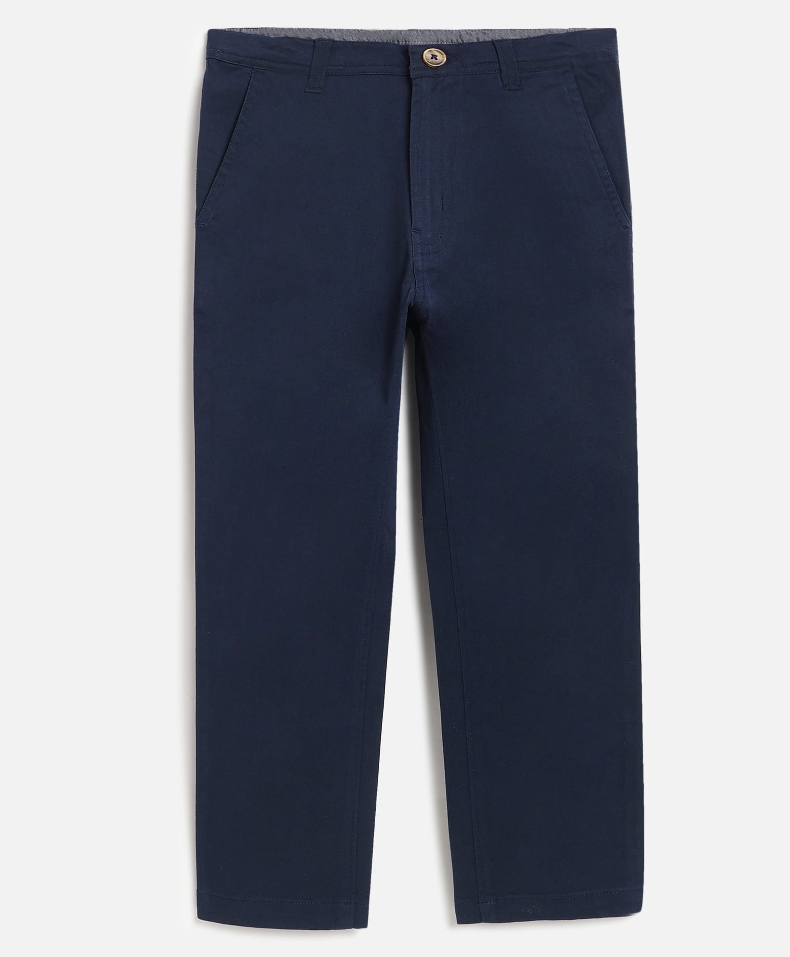 Campana Cotton Elastane Woven Solid Chino Trousers - Navy Blue-picture-12