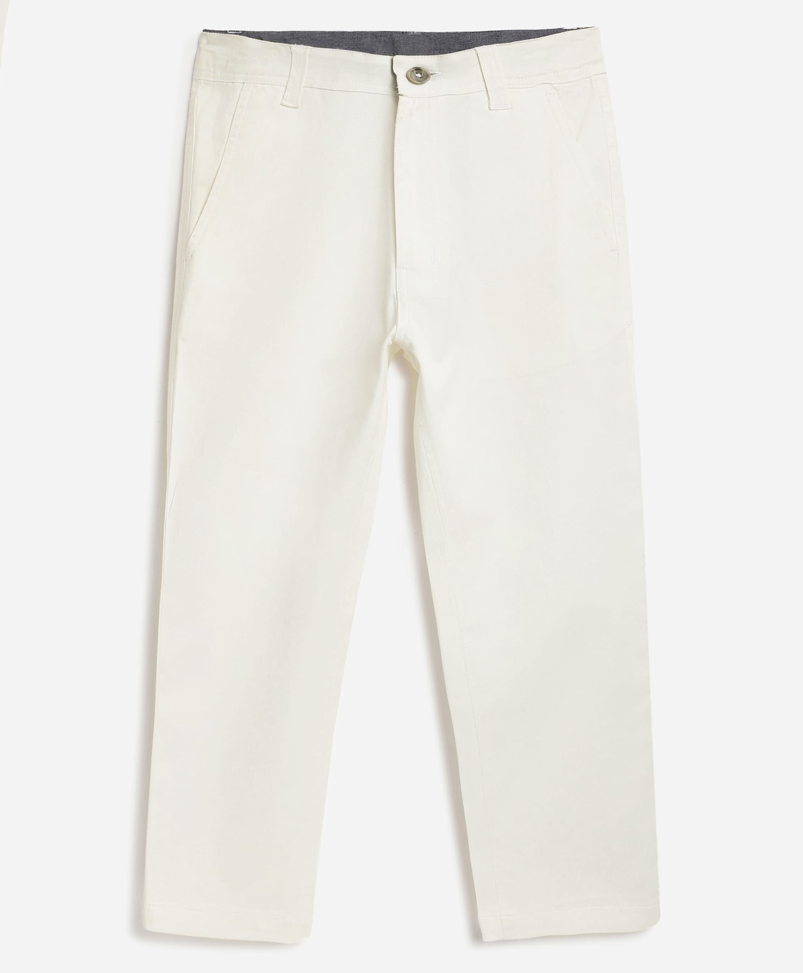 Campana Cotton Elastane Woven Solid Chino Trousers - White-picture-26