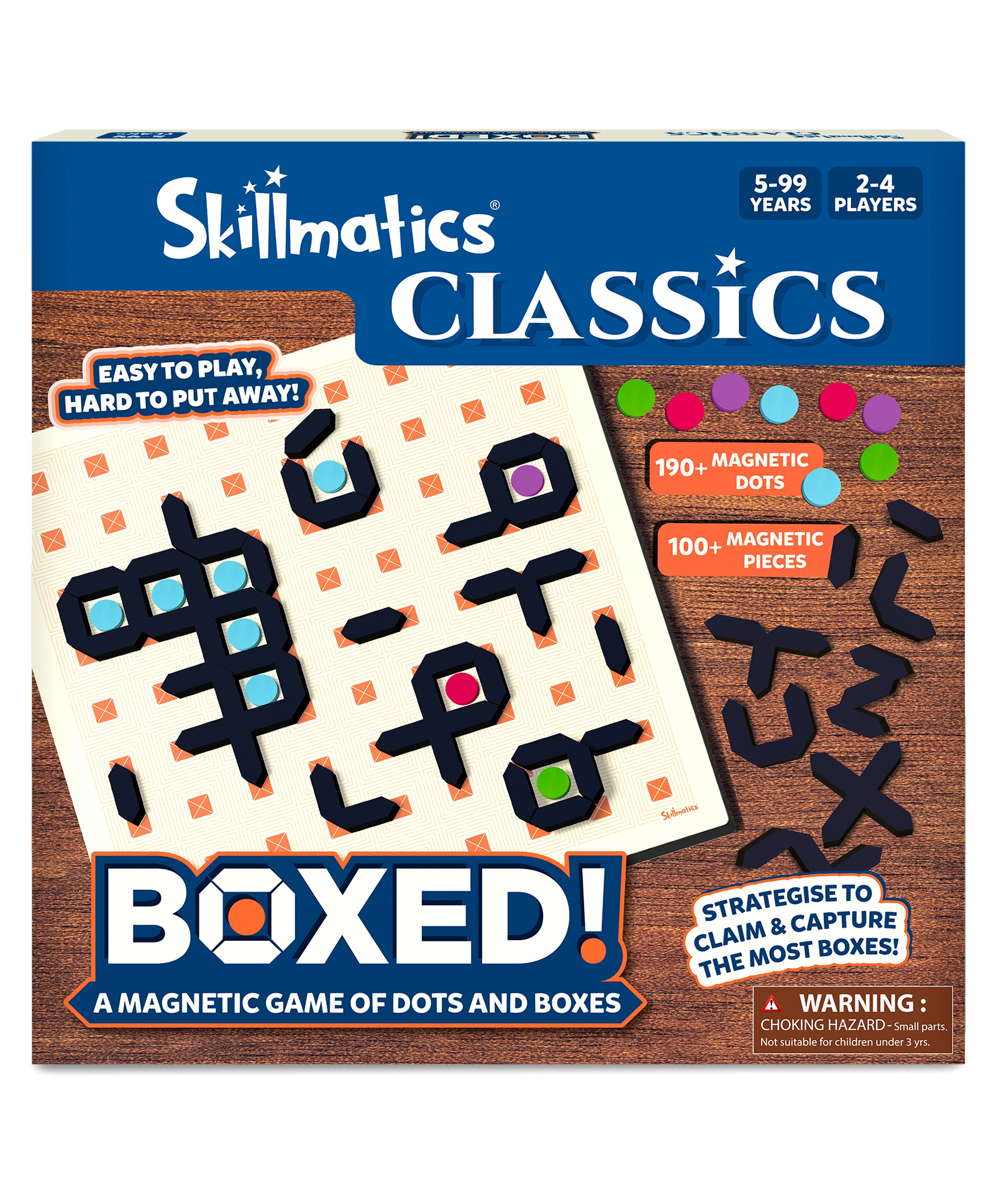 Skillmatics Magnetic Dots & Boxes Game Classic Family Strategy Board Game for Game Nights & Travel, Magnetic Fun for Kids, Teens & Adults, Ages 5, 6, 7, & Up, 2-4 Players-image-8