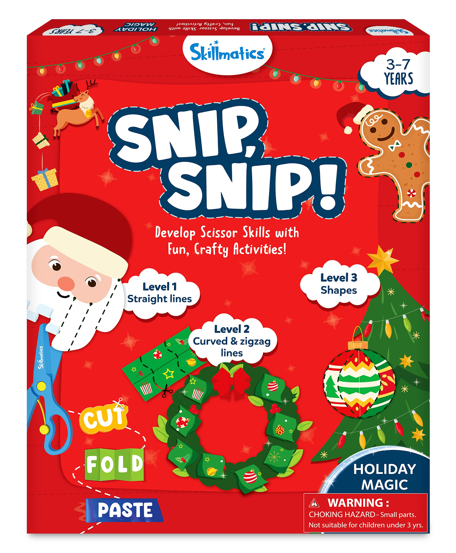 Skillmatics Scissor Skills Activity Book - Snip Snip, 25 Fun Cutting & Creative Activities for Preschoolers, 2 Child-Safe Scissors, Fine Motor Skills Craft Kit - Red-picture-24