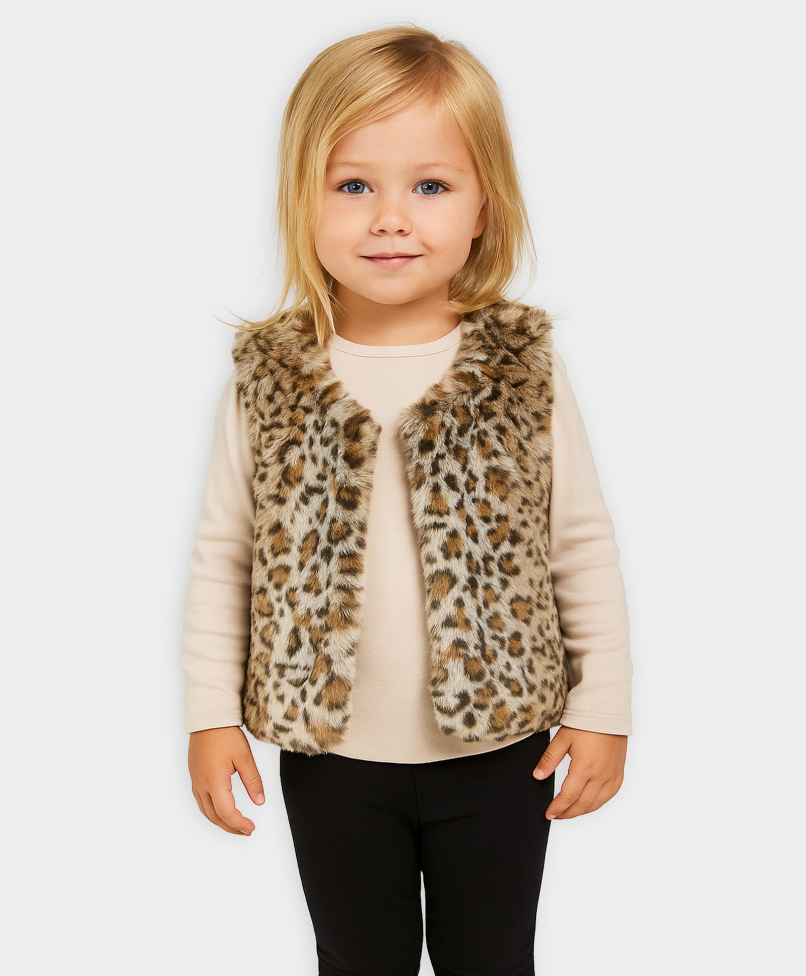 Mi Arcus Knit Sleeveless Leopard Designed Shrug - Multi Colour-picture-23