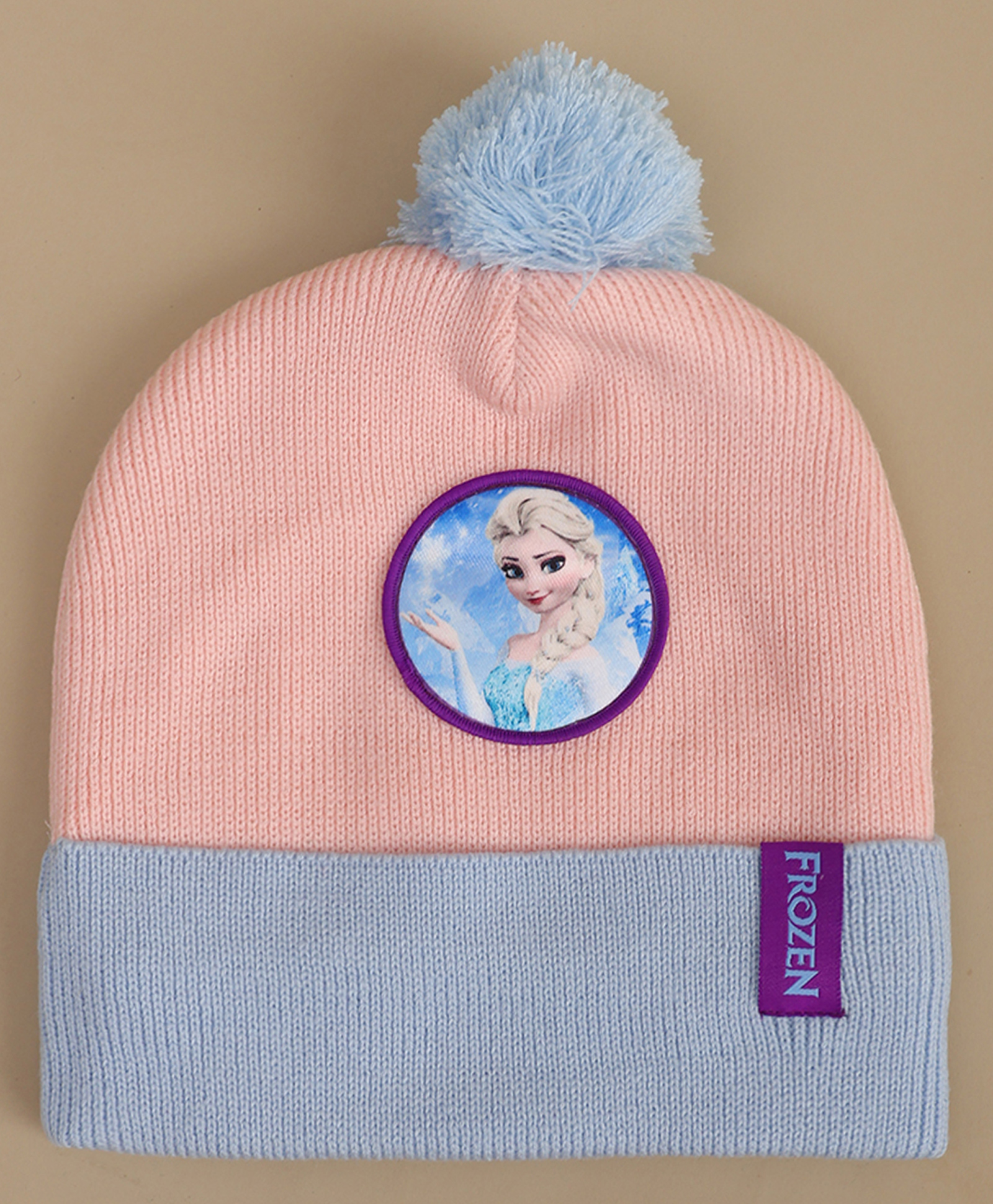 Kidsville Disney Frozen Featuring Elsa Patch Detailed Beanie - Peach & Blue - Cirucumference - 54 Cms-picture-36