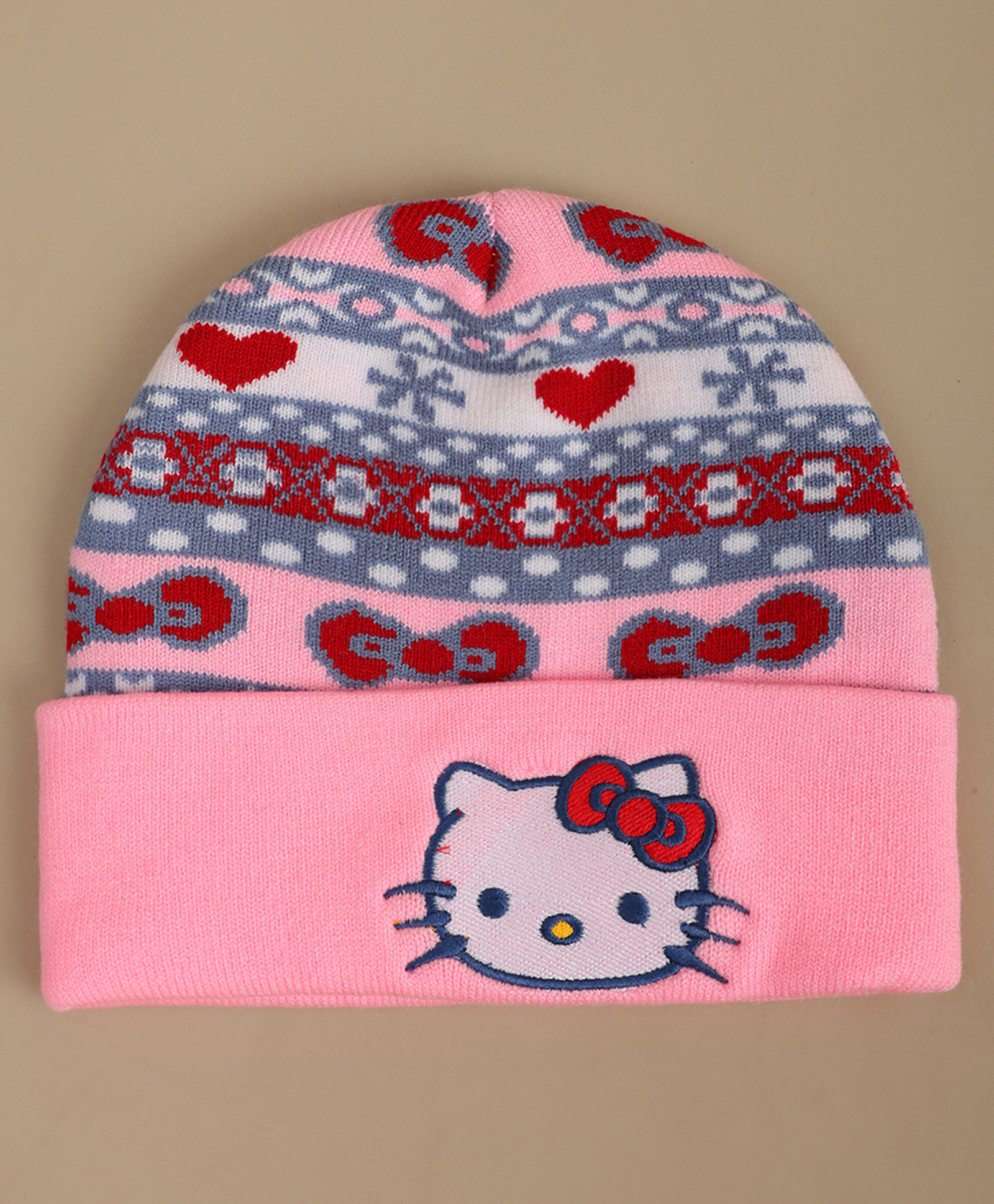 Kidsville Hello Kitty Featuring Character Embroidered Beanie - Pink - Cirucumference - 54 Cms-picture-37