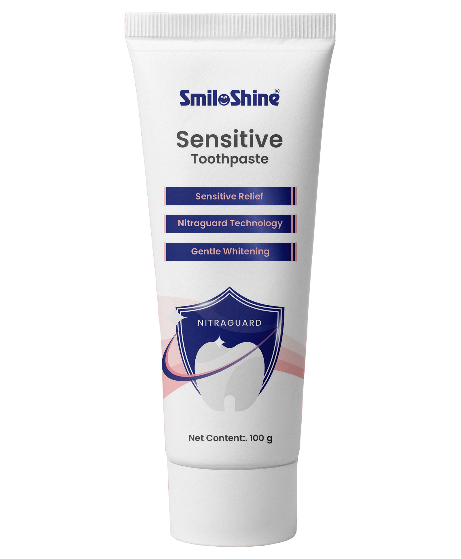 SmiloShine Sensitivity Toothpaste for Ages 12+ | Nitraguard Technology, Fluoride with Menthol 100 g-image-1
