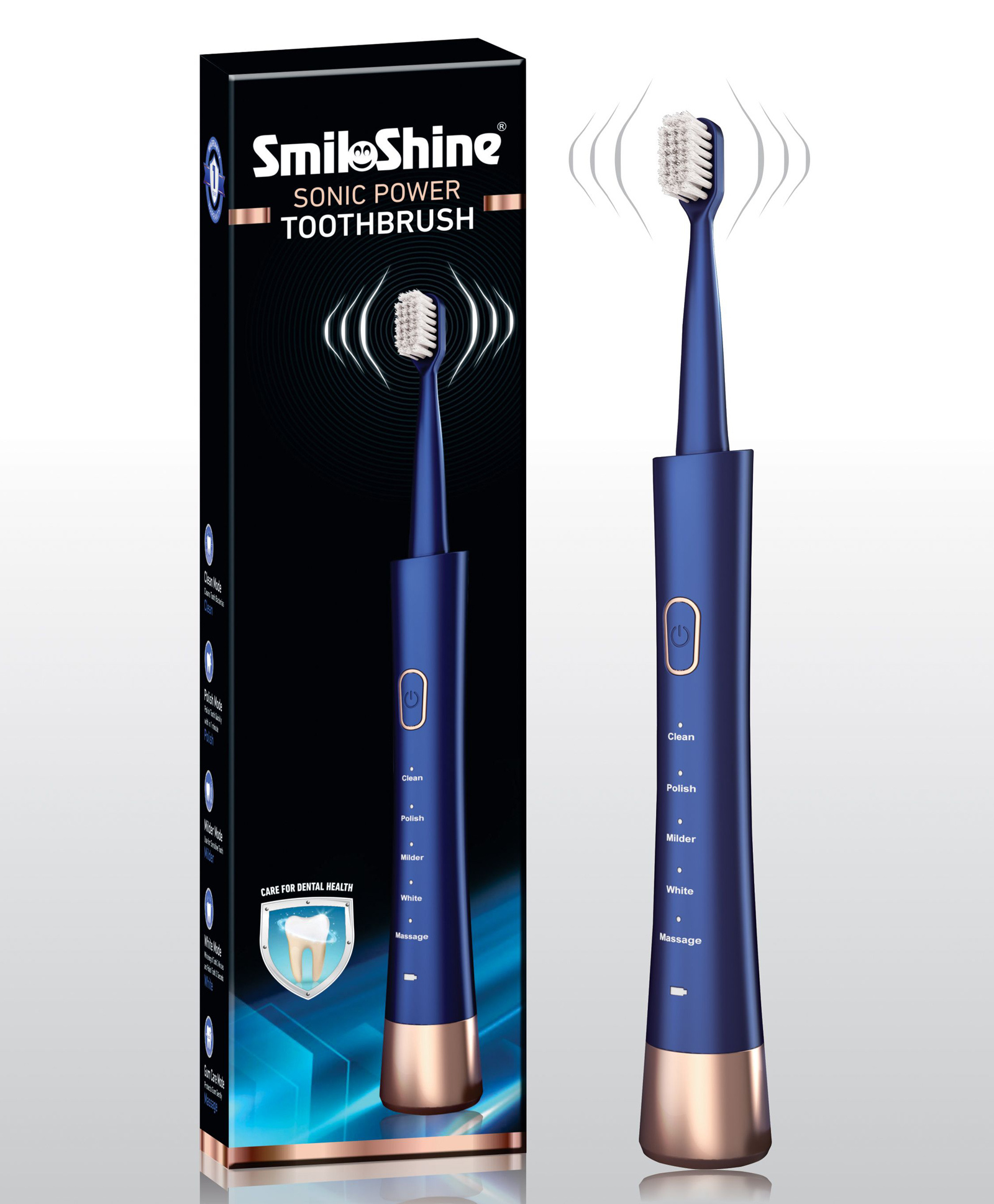 SmiloShine Sonic Power Toothbrush | 5 Cleaning Modes, 31,000 Strokes/Min, Extra Brush Head | Ages 12+-picture-15