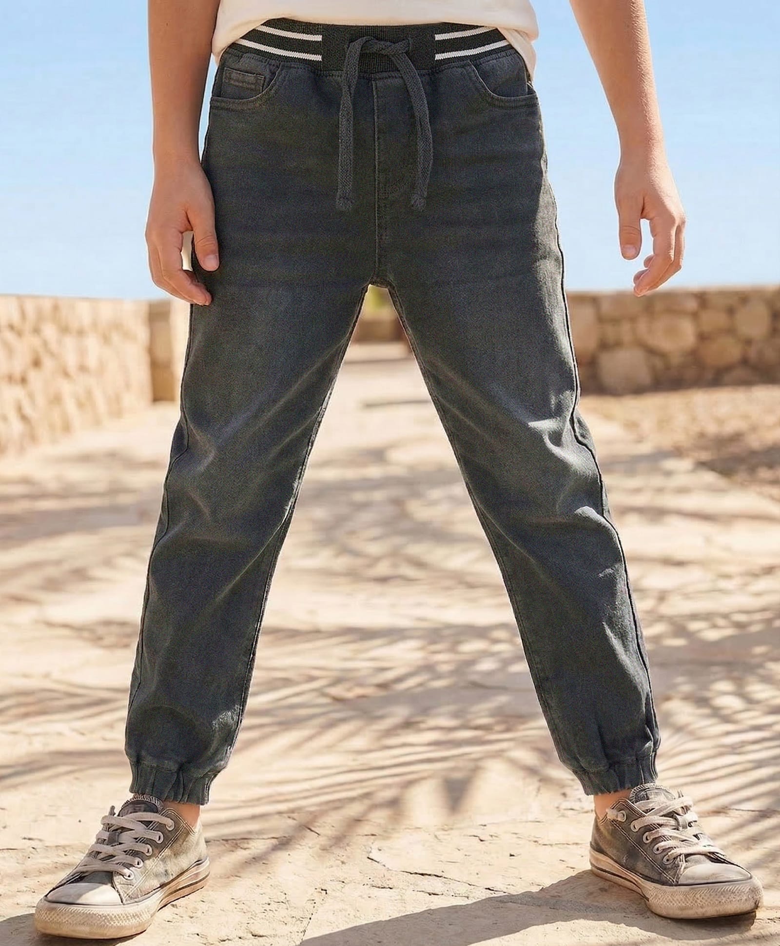 Pine Kids Denim Woven Full Length Jeans - Black-image-32