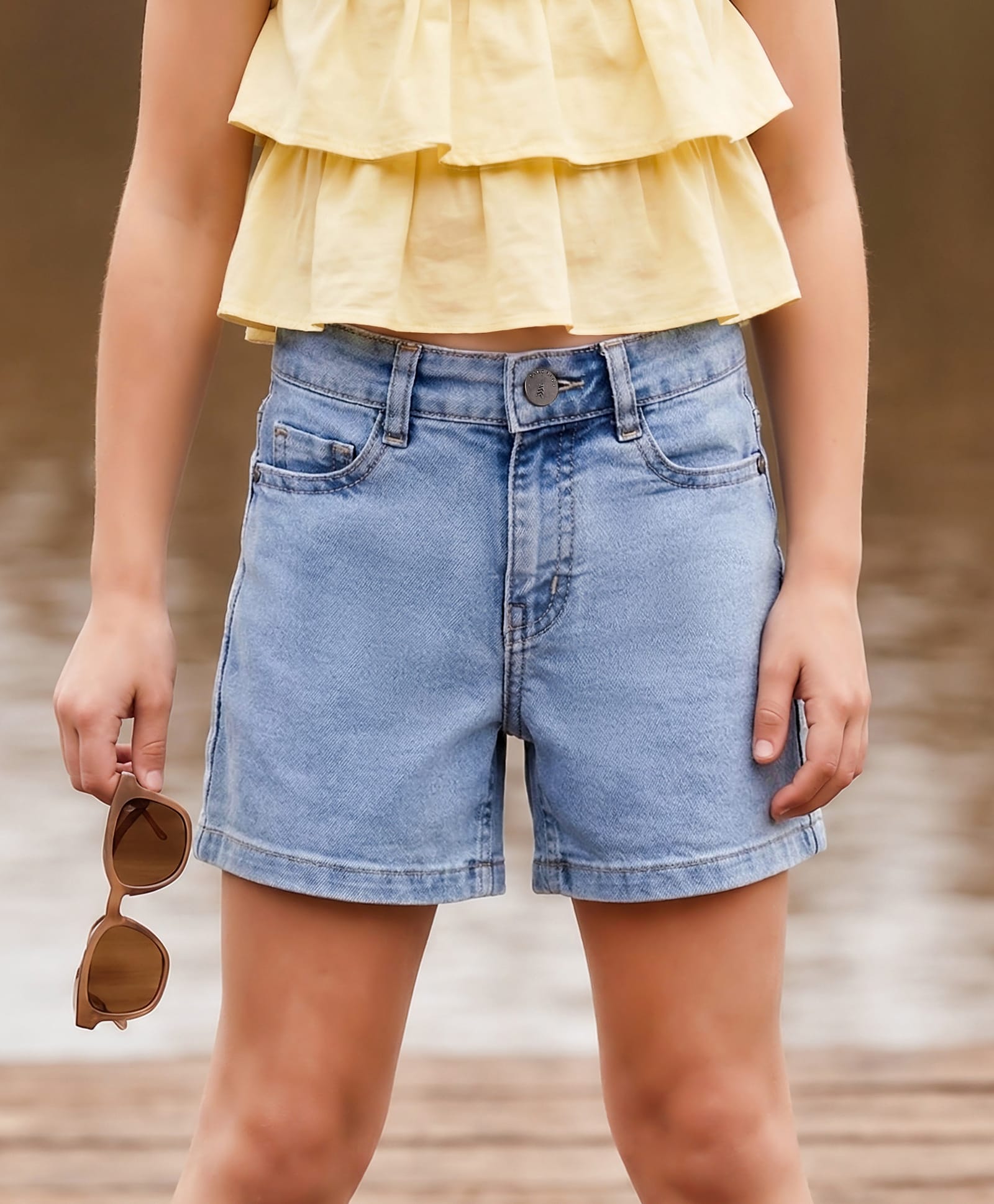 Pine Kids Cotton Woven Solid Shorts - Blue-image-40