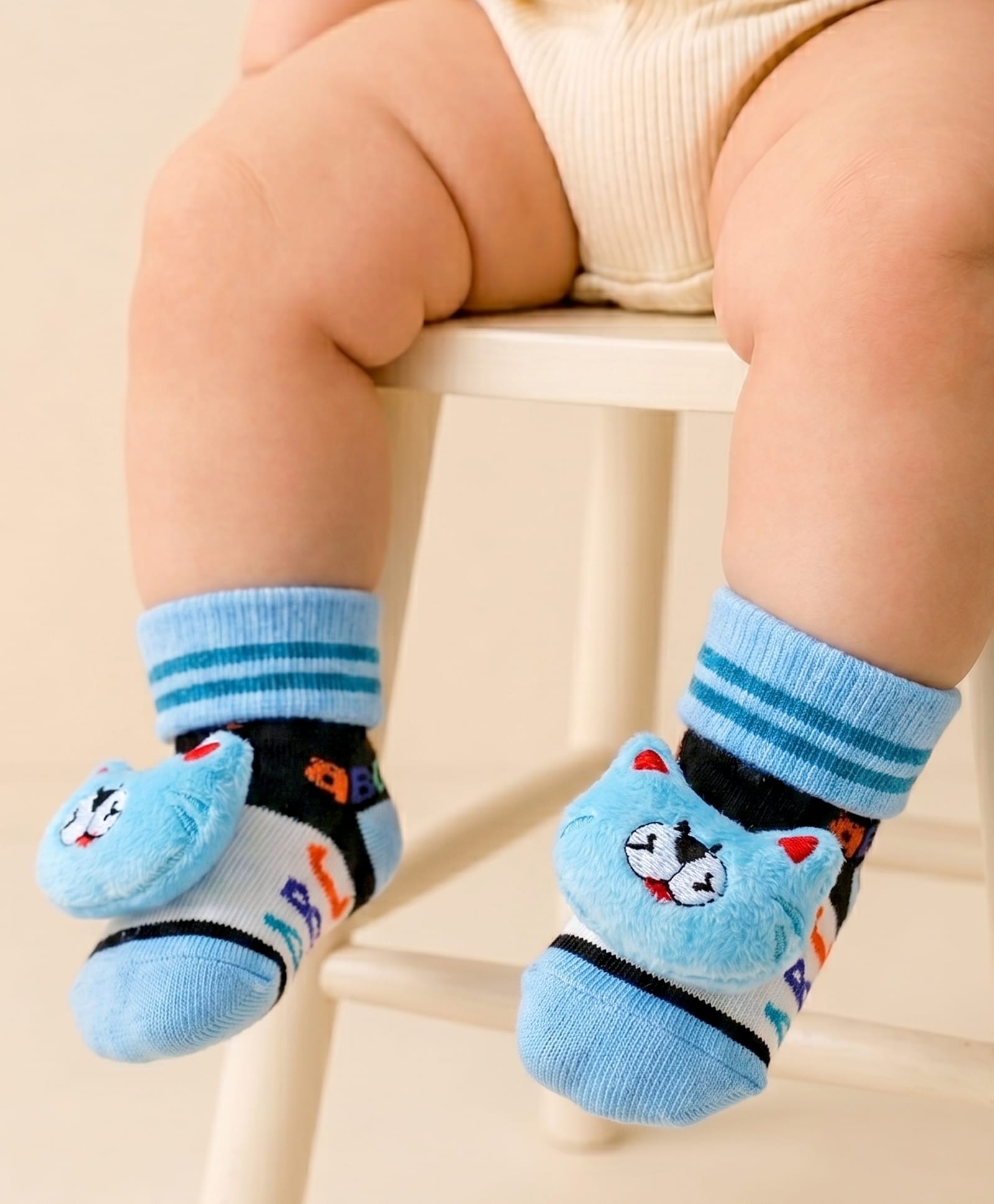 Cute Walk by Babyhug Socks With Animal Applique - Light Blue-picture-21