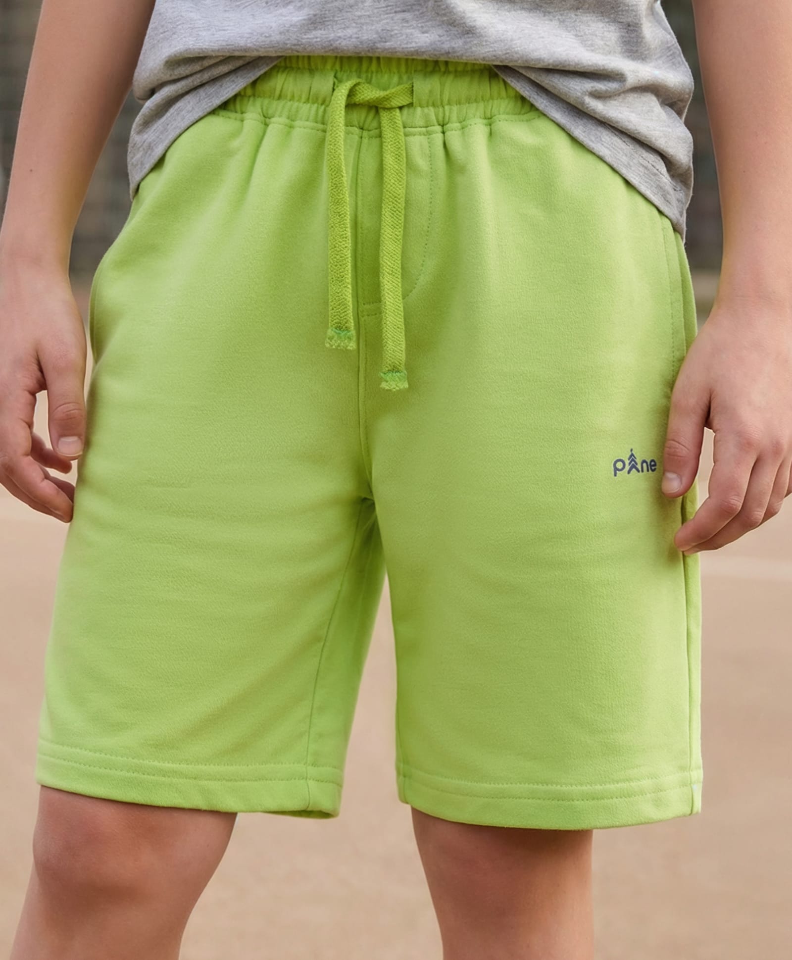 Pine Kids Looper Knit Solid Colour Shorts - Lime Green-picture-31