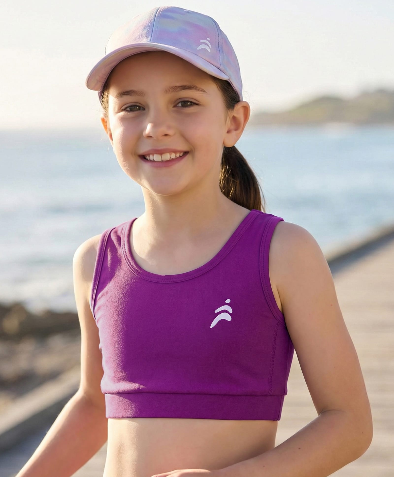 Pine Active Knit Sleeveless Super Stretch Sports Bra - Purple