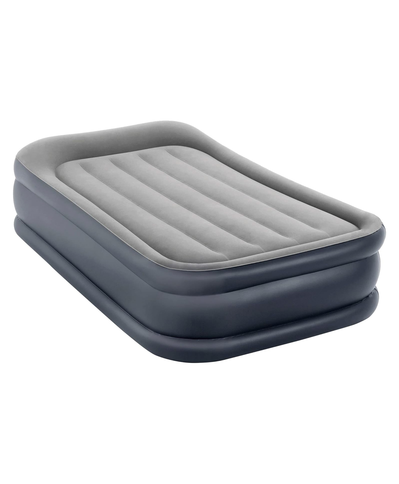 Intex Single Size Fiber Tech Deluxe Pillow Rest Airbed With Built-in Electric Pump Air Bed Multicolor-image-44