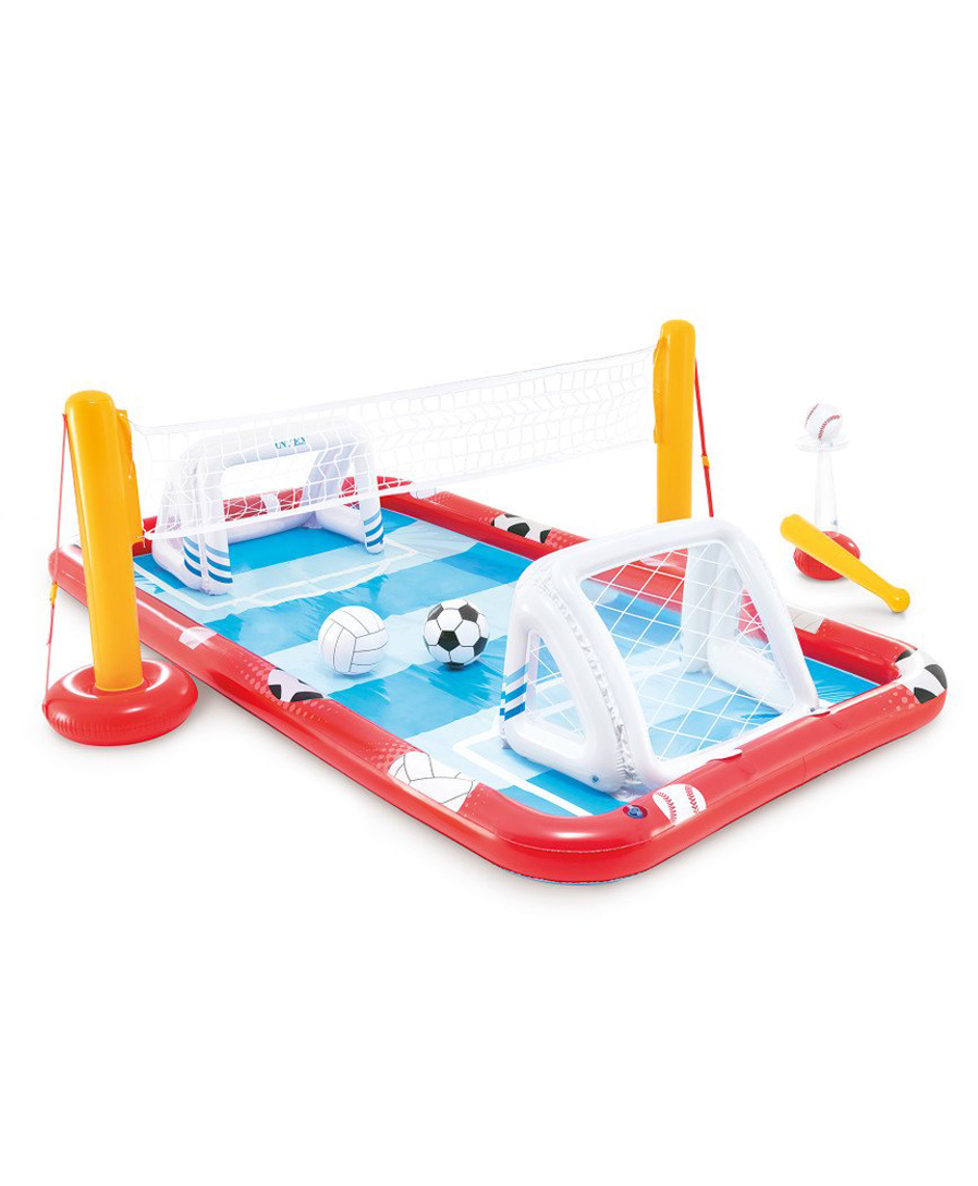 Intex Inflatable Action Sports Play Center Family Play Center with foot Balls and Inflatable Toys Big Size and Multi Colorful for Kid's Fun and Enjoyment with Family in Vacations-image-1