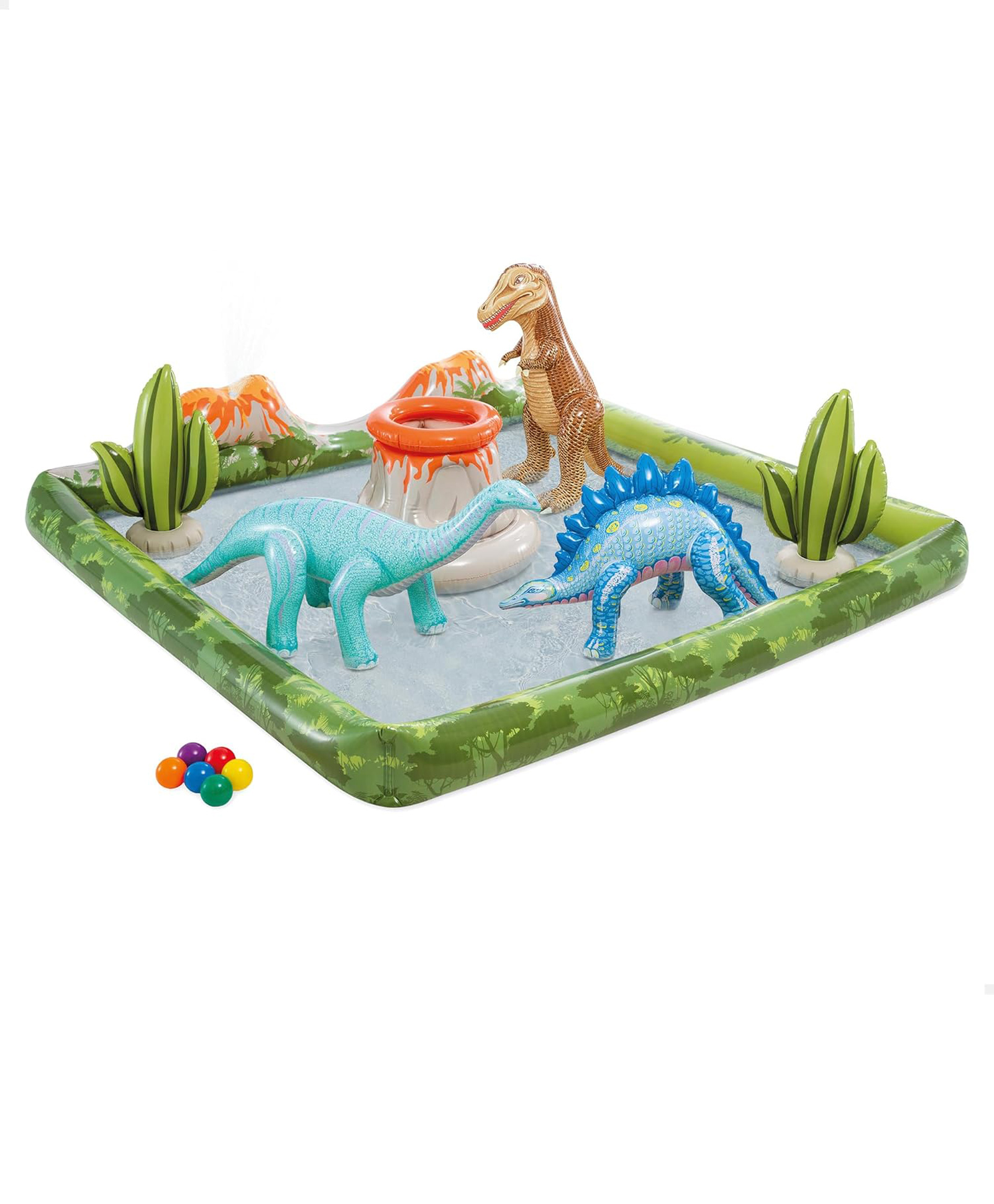 Intex Inflatable Jurassic Adventure Inflatable Kiddie Pool with Water Sprayer, Slide & Dinosaurs for kids-image-39