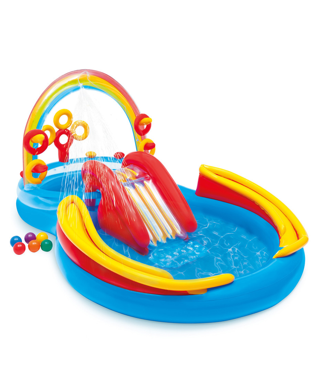 Intex Inflatable Rainbow Swimming Pool slide tube Children Summer Water Fun Play Center in Home-picture-21