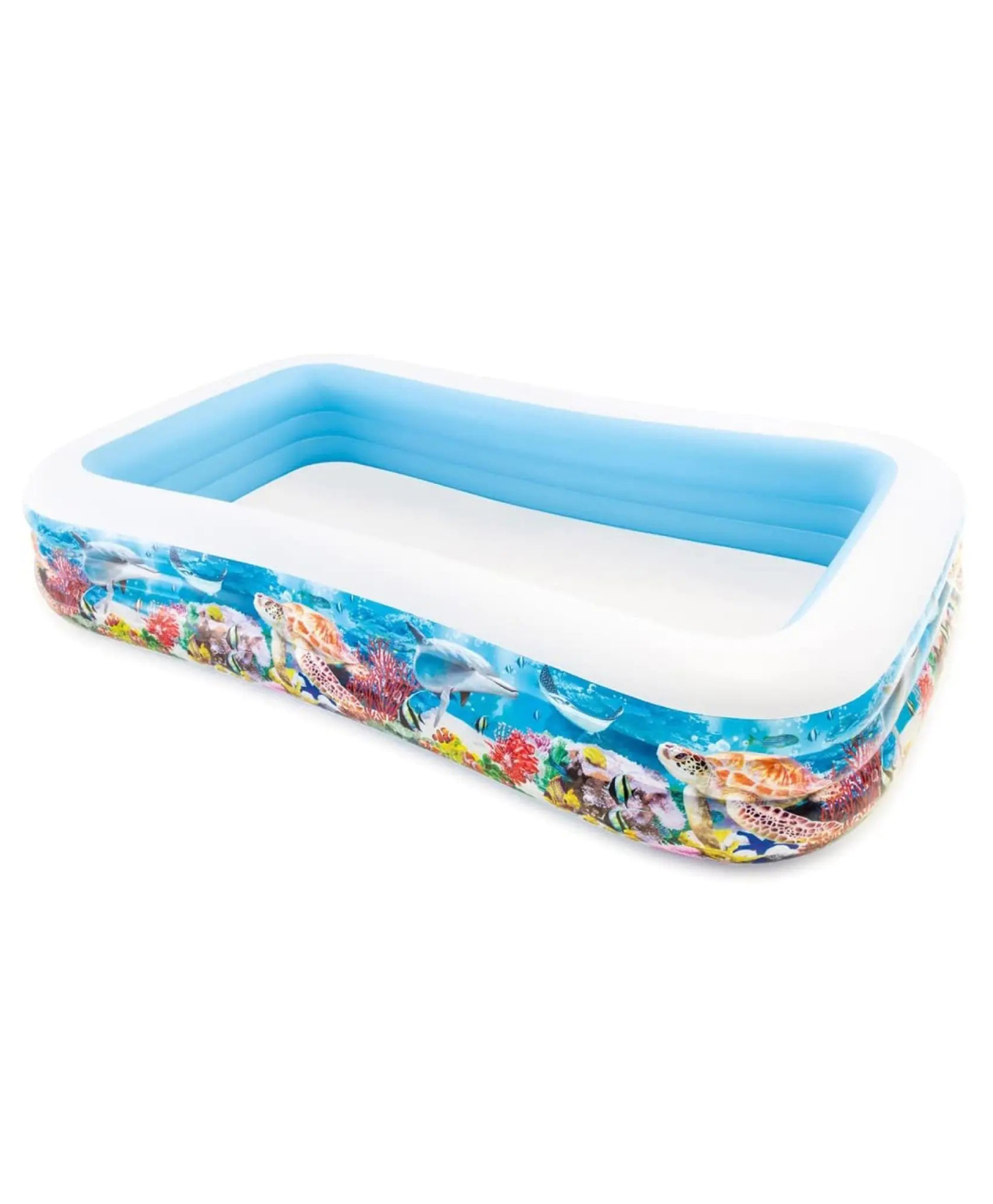 INTEX Inflatable Swim Center Tropical fish Reef Family pool rectangle tub for kids swim play bath tub-image-48