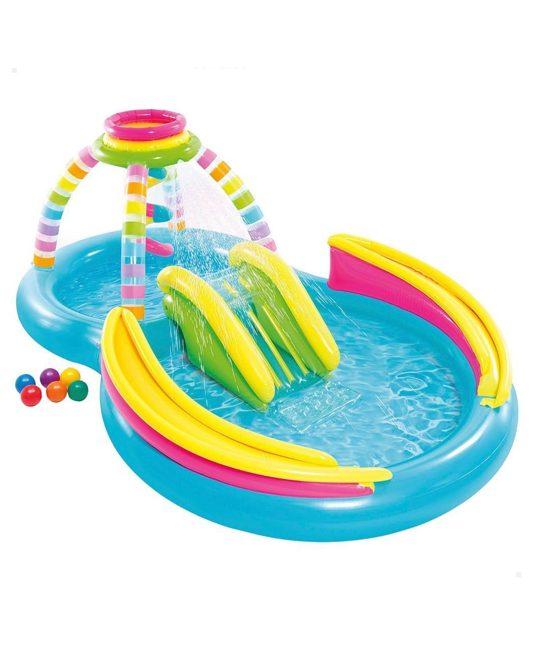 INTEX Inflatable Rainbow Funnel Inflatable Play Center Slide Pool tub For kids-picture-20