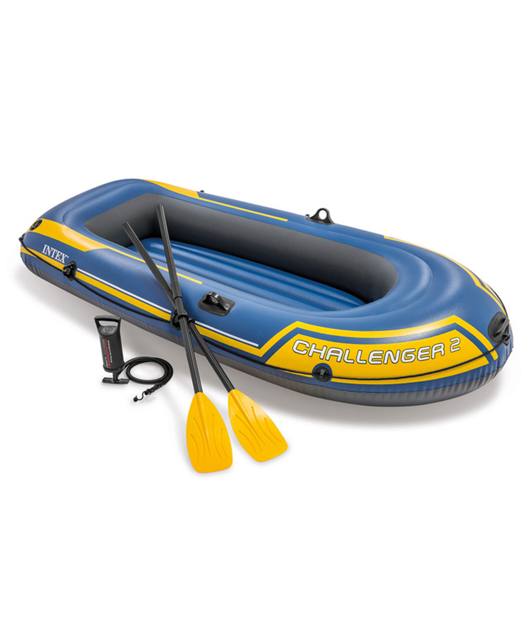 INTEX Inflatable Challenger Boat 2 Persons for Flood Rescue, Adventure, Rafting, Fishing, Fun and Enjoyment in River and Swimming Pool with Oars & Air Pump-image-7