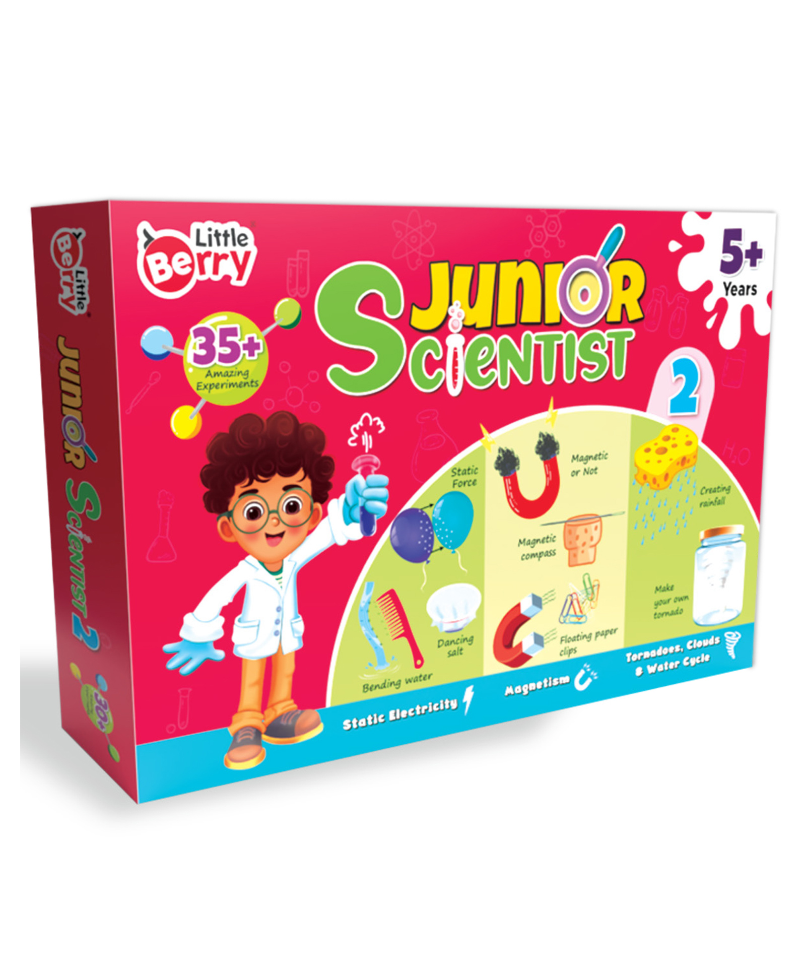 Little Berry Junior Scientist 2 Kit for Kids - 35+ Science Experiments for Boys & Girls | Magnetism, Static Electricity & Water Cycle-image-4