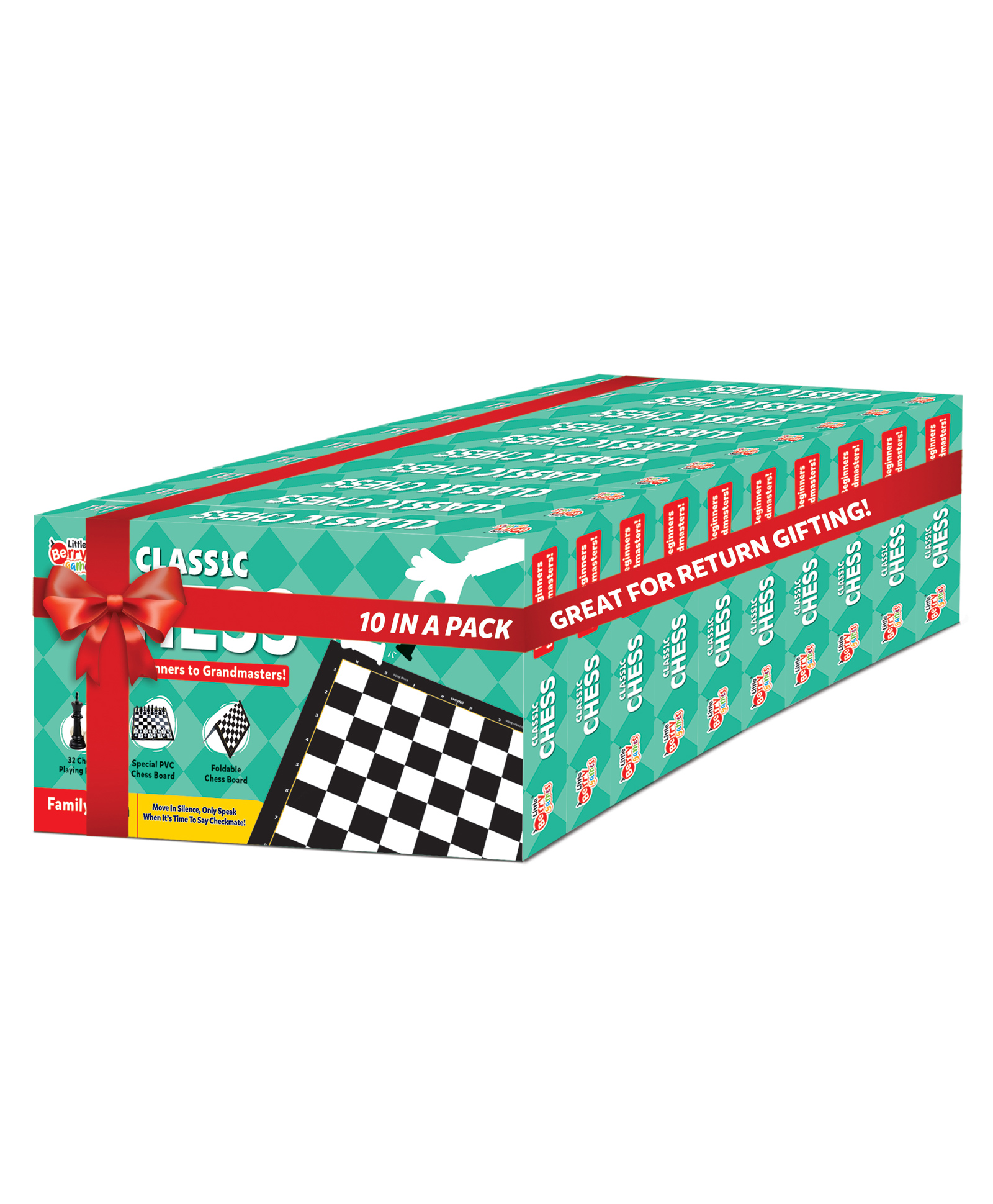 Little Berry Junior Chess Board Game for Kids and Adults - 11x11 Board Size (Pack of 10 Return Gifting Set)-image-18