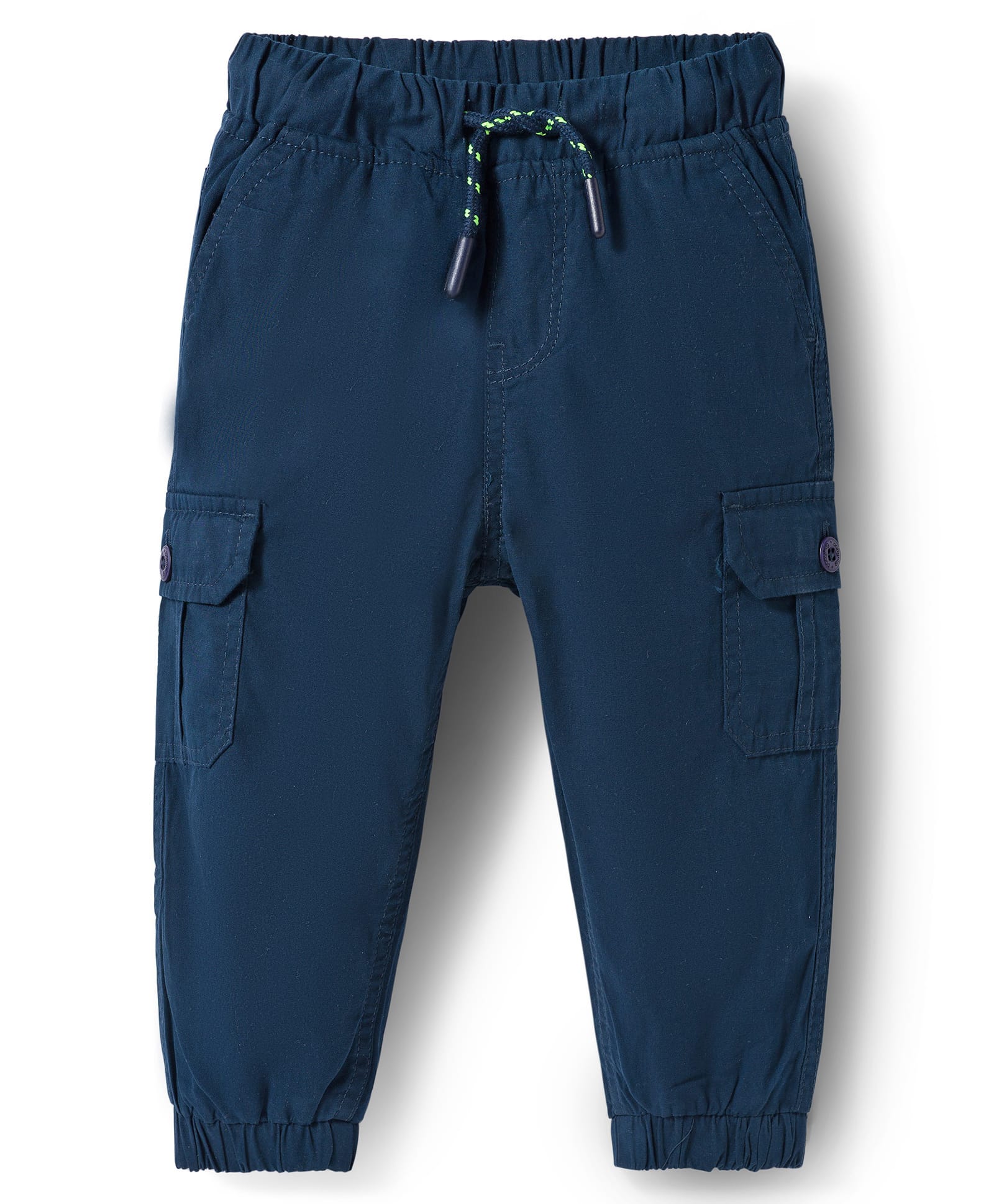 Babyhug Tussor Woven Full Length Solid Colour Trouser Pant - Navy Blue-picture-14